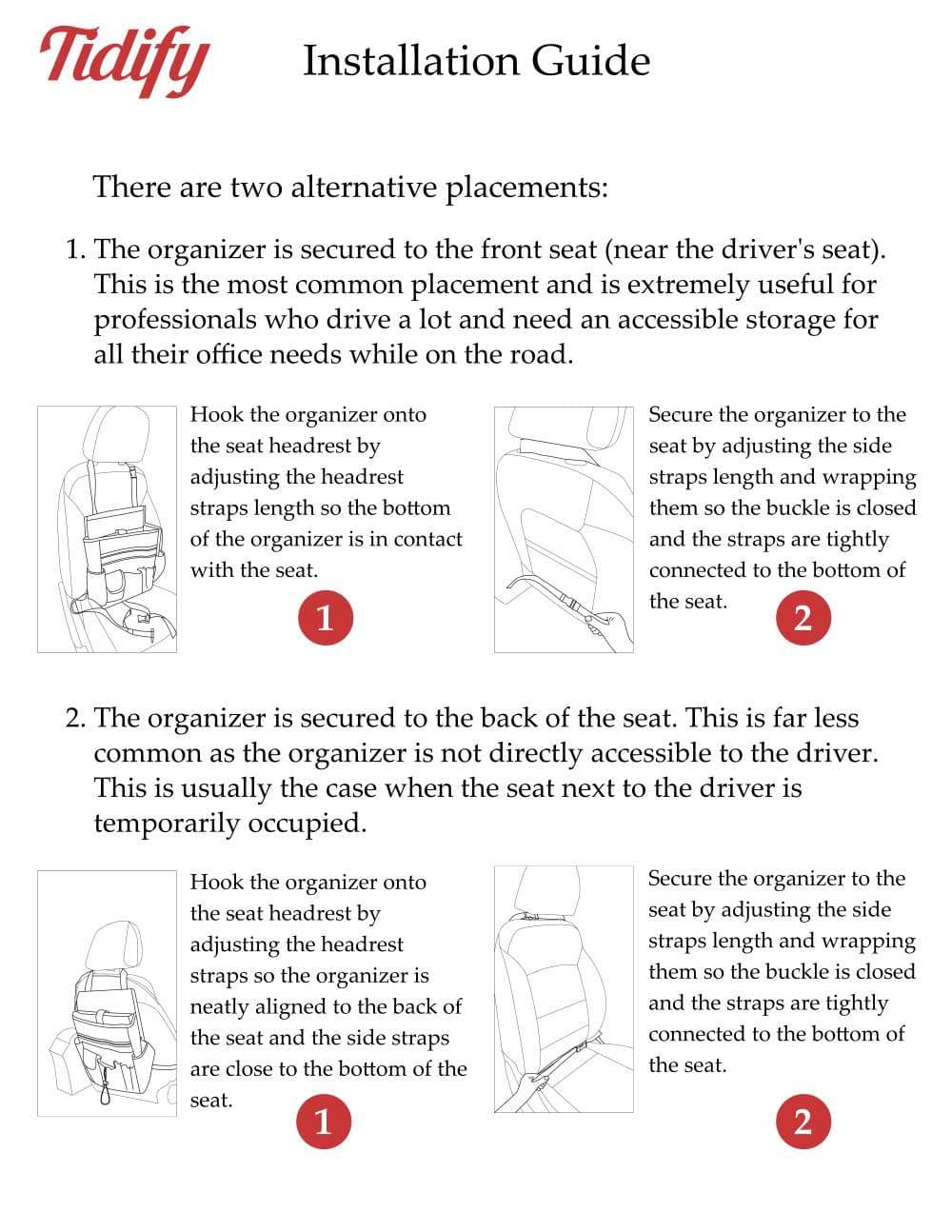 Tidify Car Front Seat Organizer [2022 UPDATED] with Dedicated Tablet and Laptop Storage Stabilizing Side Straps Soft Adjustable Shoulder Strap and Hardened Buckles Your Office Away from Office