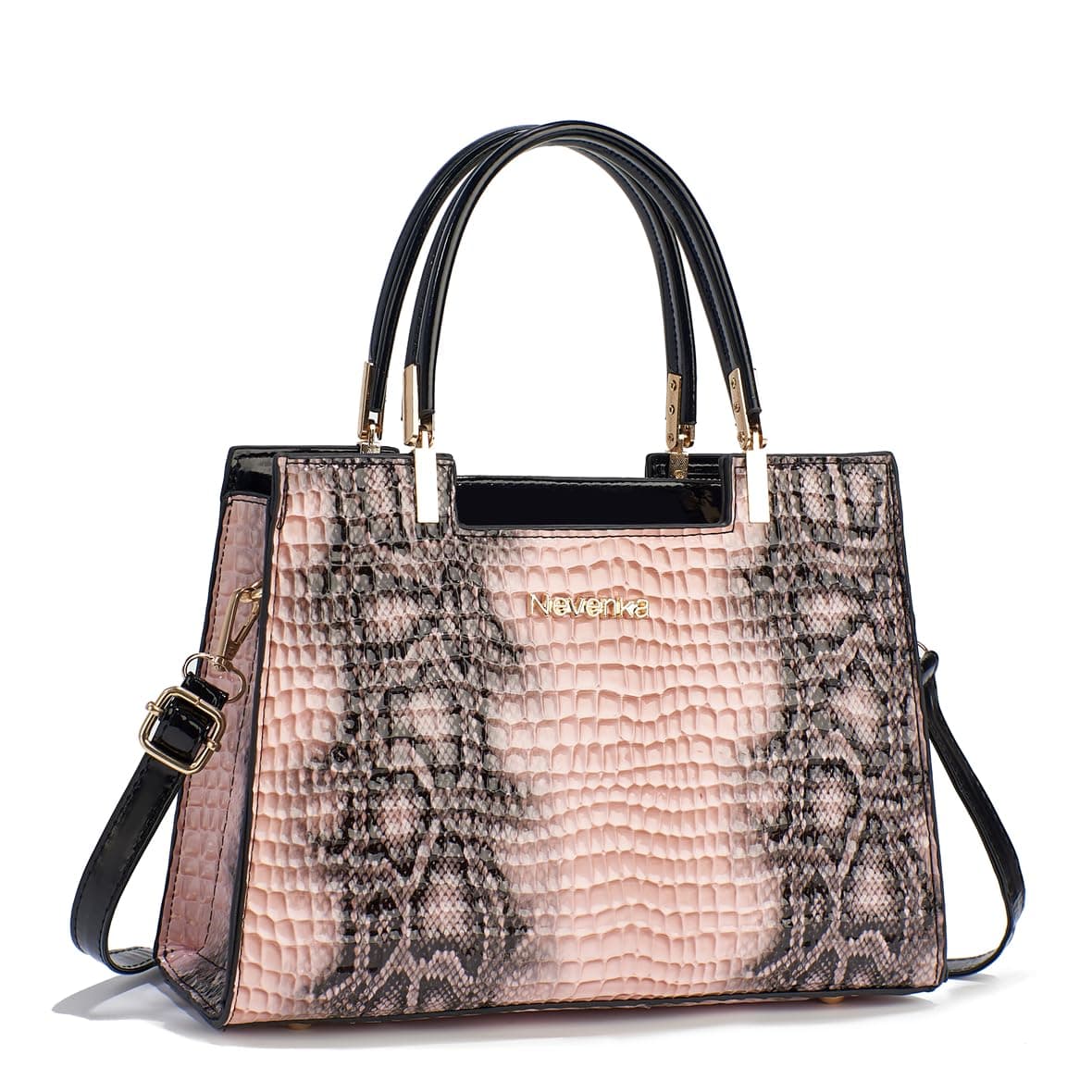 NevenkaWomen's Handbag Crocodile Embossed Pattern Top-Handle Shoulder Bag
