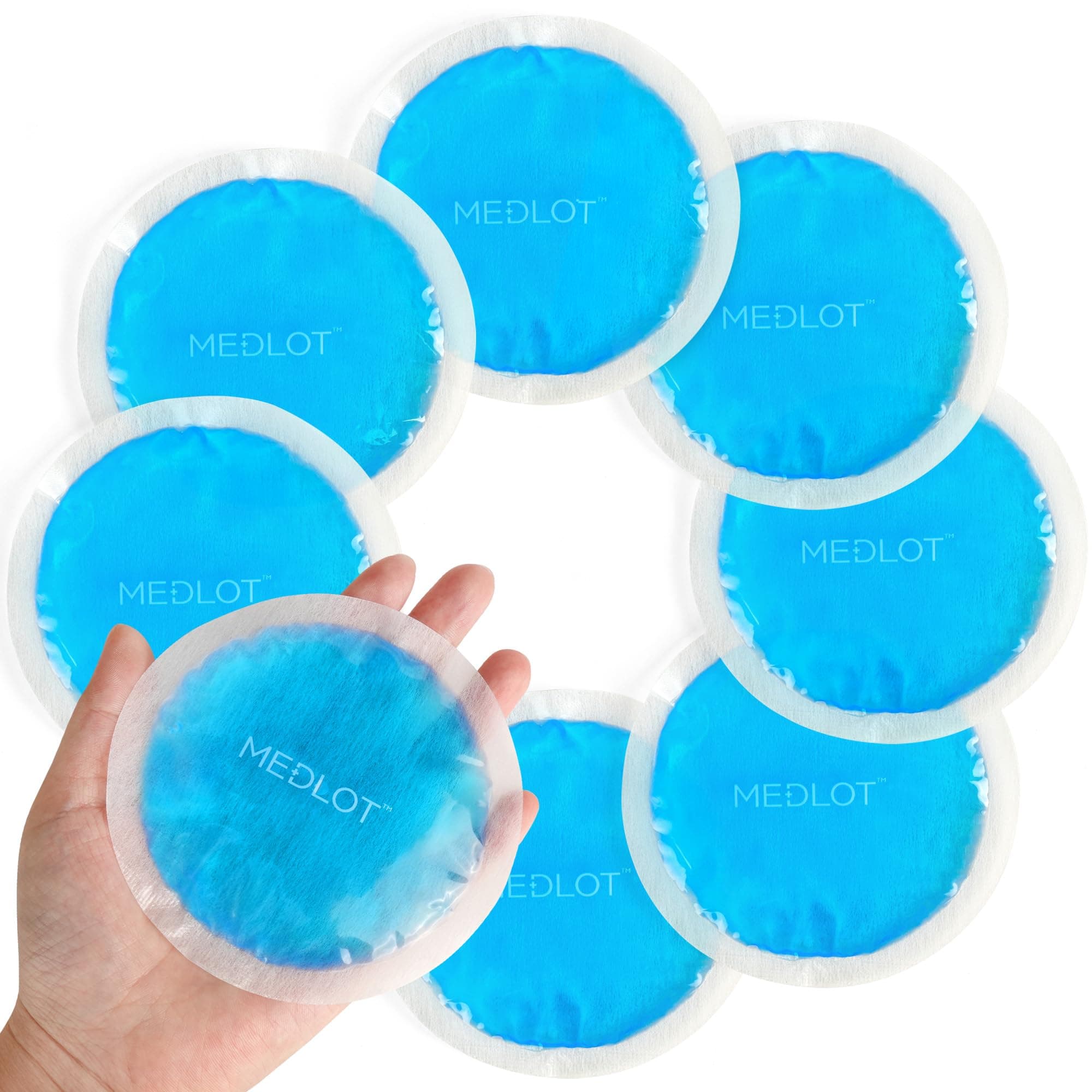 LotFancy Ice Pack for Injuries Reusable, 8 Small Gel Heating Cooling Pads with Cloth Backing, Hot Cold Therapy for Eyes After Surgery, Face, Breastfeeding, Wisdom Teeth, Jaw, Headache, Sinus Relief