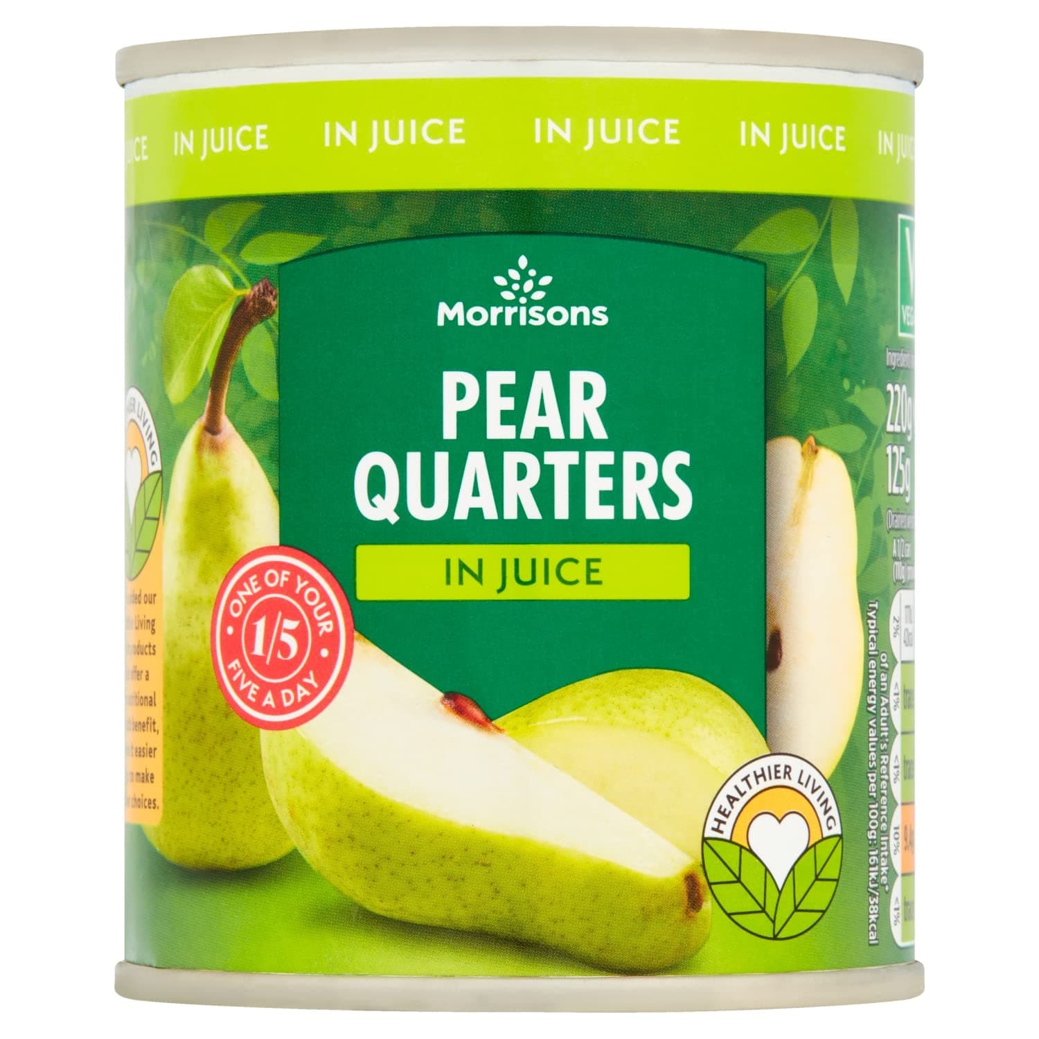 Morrisons Pear Quarters in Juice 220g