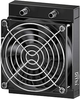 Water Cooling Computer Radiator, 12 Pipe Aluminum Heat Exchanger Liquid Cooling Radiator Heat Sink 120mm with Fan for CPU PC Laser Water Cool System DC12V Black