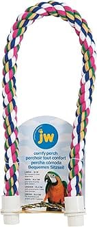 JW Pet Comfy Perch For Birds Flexible Multi-color Rope, Large - 36" Length