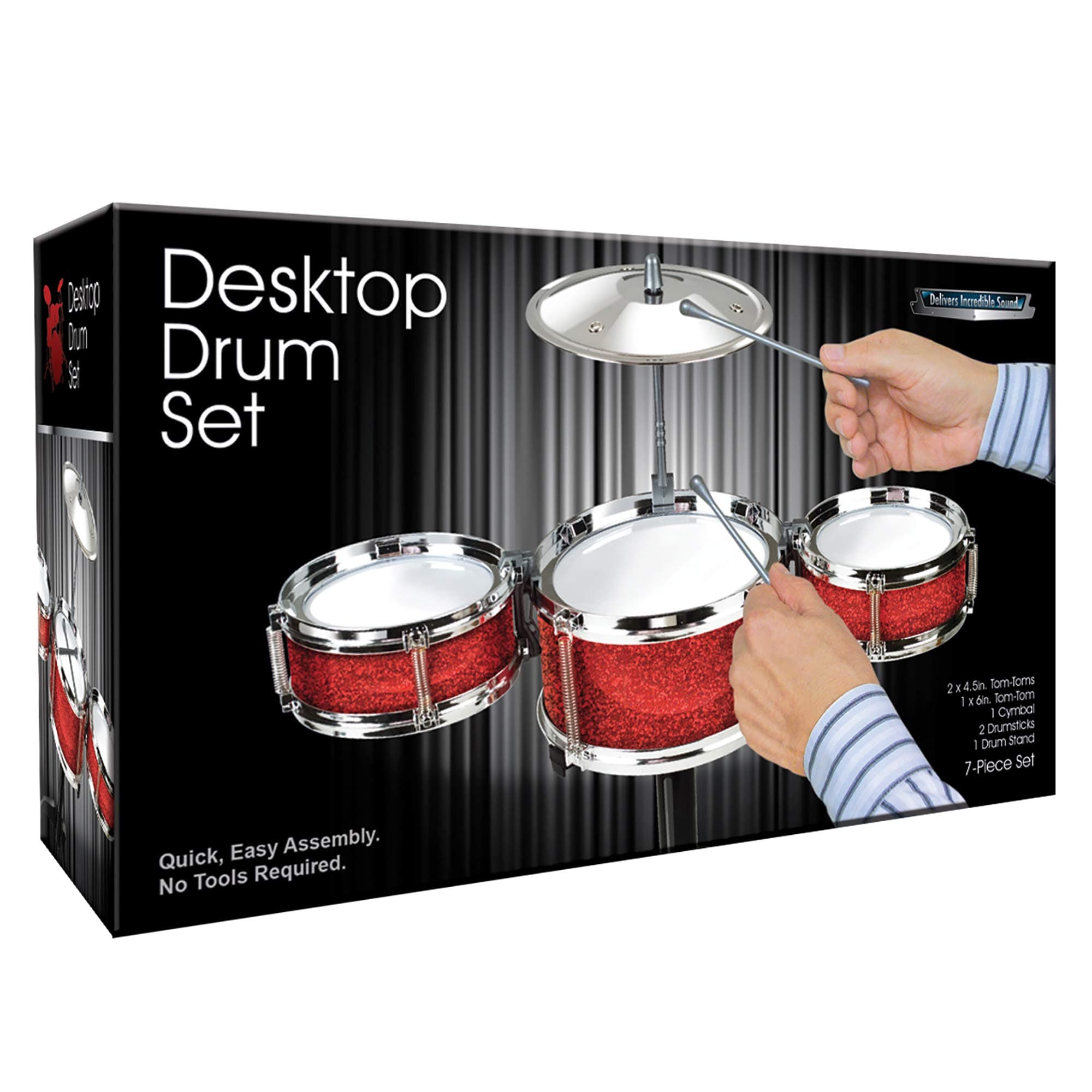 Funtime Gifts Desktop Drum Set (Red)