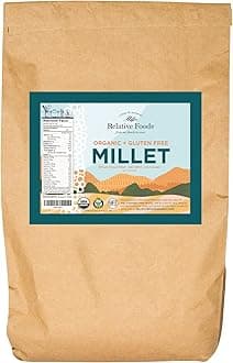 Whole Organic Hulled Millet Seed - 25lb Millet Organic Whole Grain Seed- Gluten-Free Grain for Porridge, Salads, Fruits - Non-GMO Packed w/proteins, fiber, & more