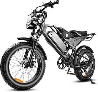 SMARTRAVEL Electric Bike 20" Fat Tire for Adults, 1200W Brushless Motor with 17.5Ah Battery, Shimano 7 Speed Gears, 28MPH E Bike for Commute Mountain Beach Snow Riding,DK400