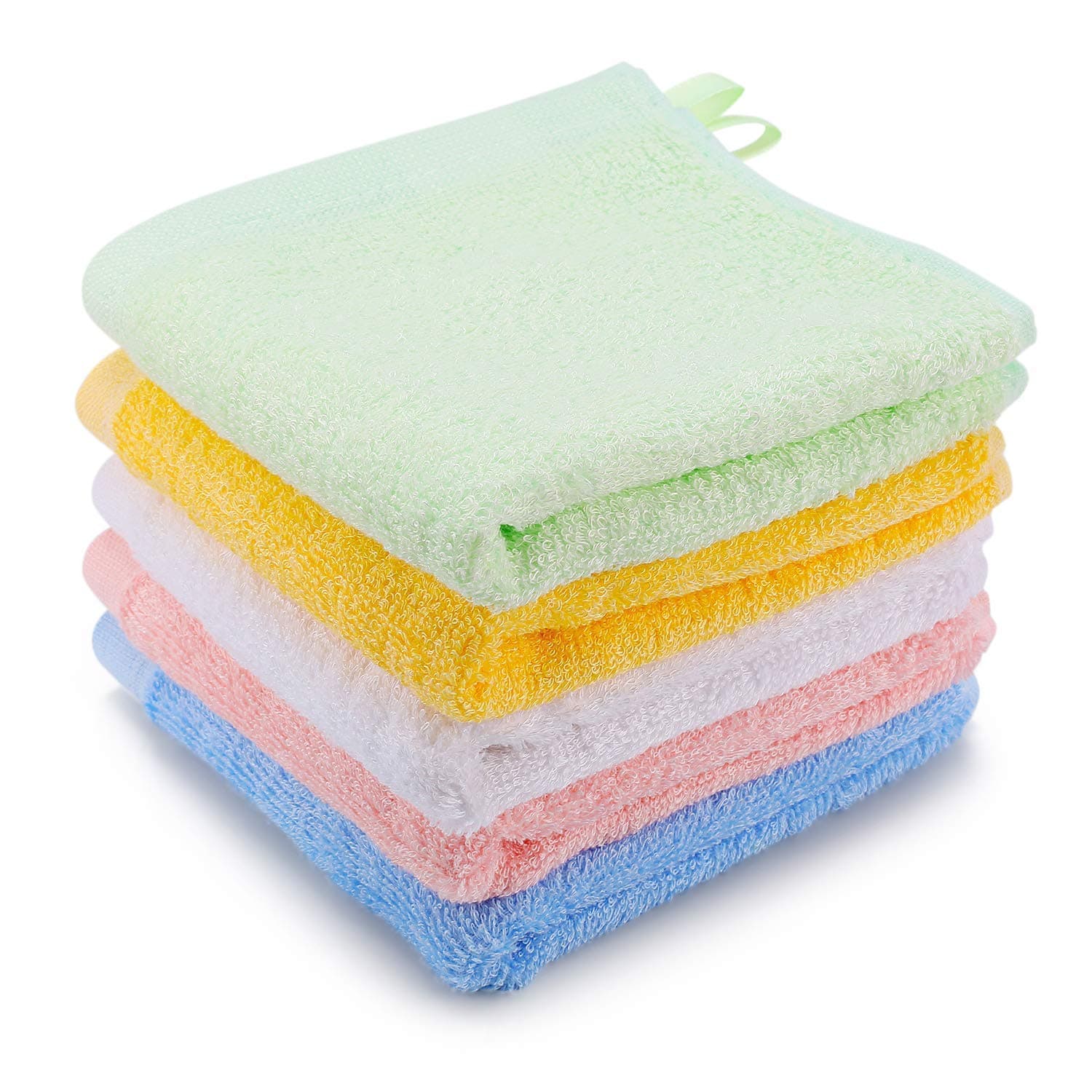 Kyapoo Baby Washcloths Premuim Bamboo Extra Absorbent and Soft for Babies,Newborns, Infants and Toddlers, Perfect for Sensitive Skin Baby Shower Gift 5 Pack