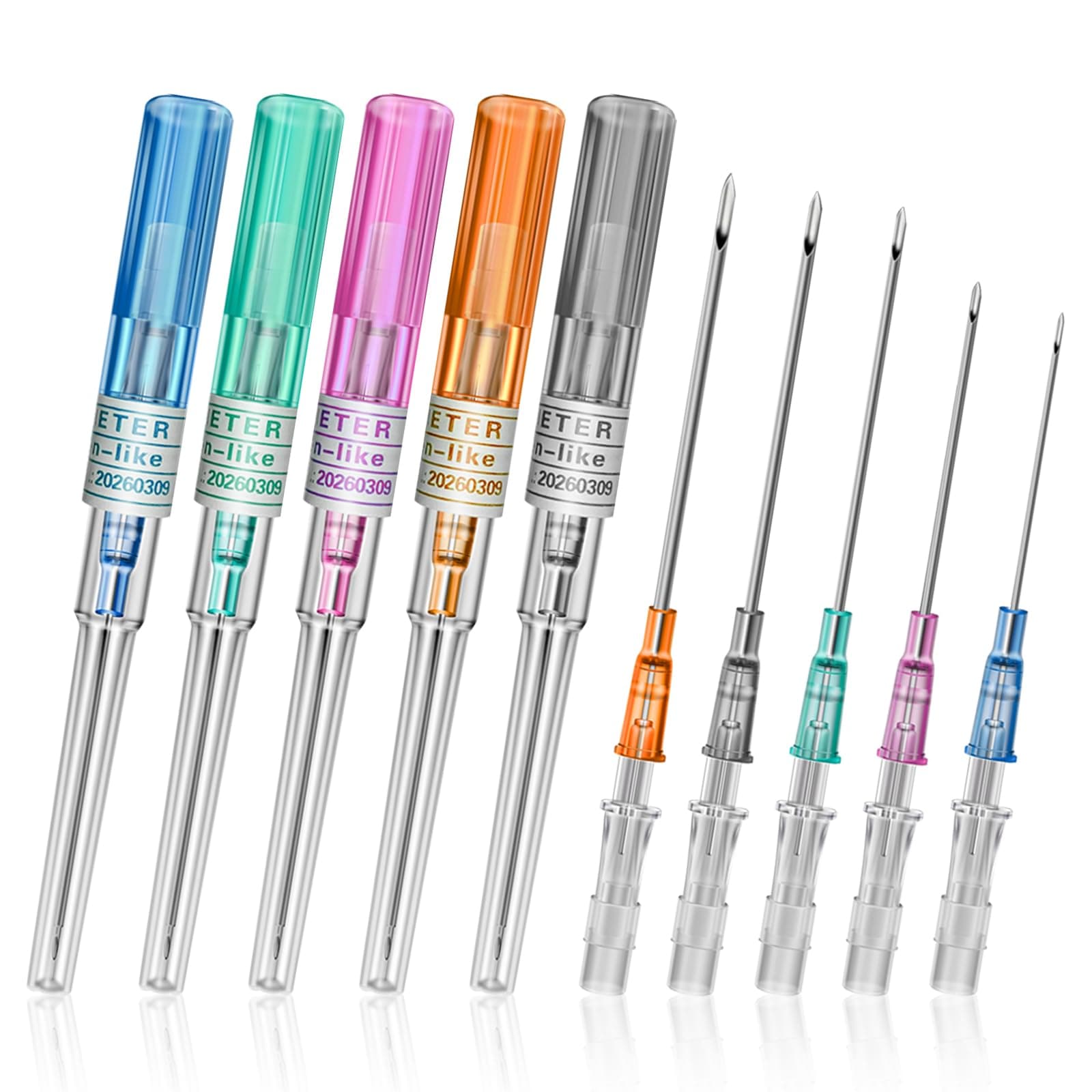 Ear Nose Piercing Needles 10pcs Body Piercing Needles Mixed Sizes 14G 16G 18G 20G and 22G IV Catheter Needles for IV Start Kits Tattoo Tools Piercing Supplies(Mix)