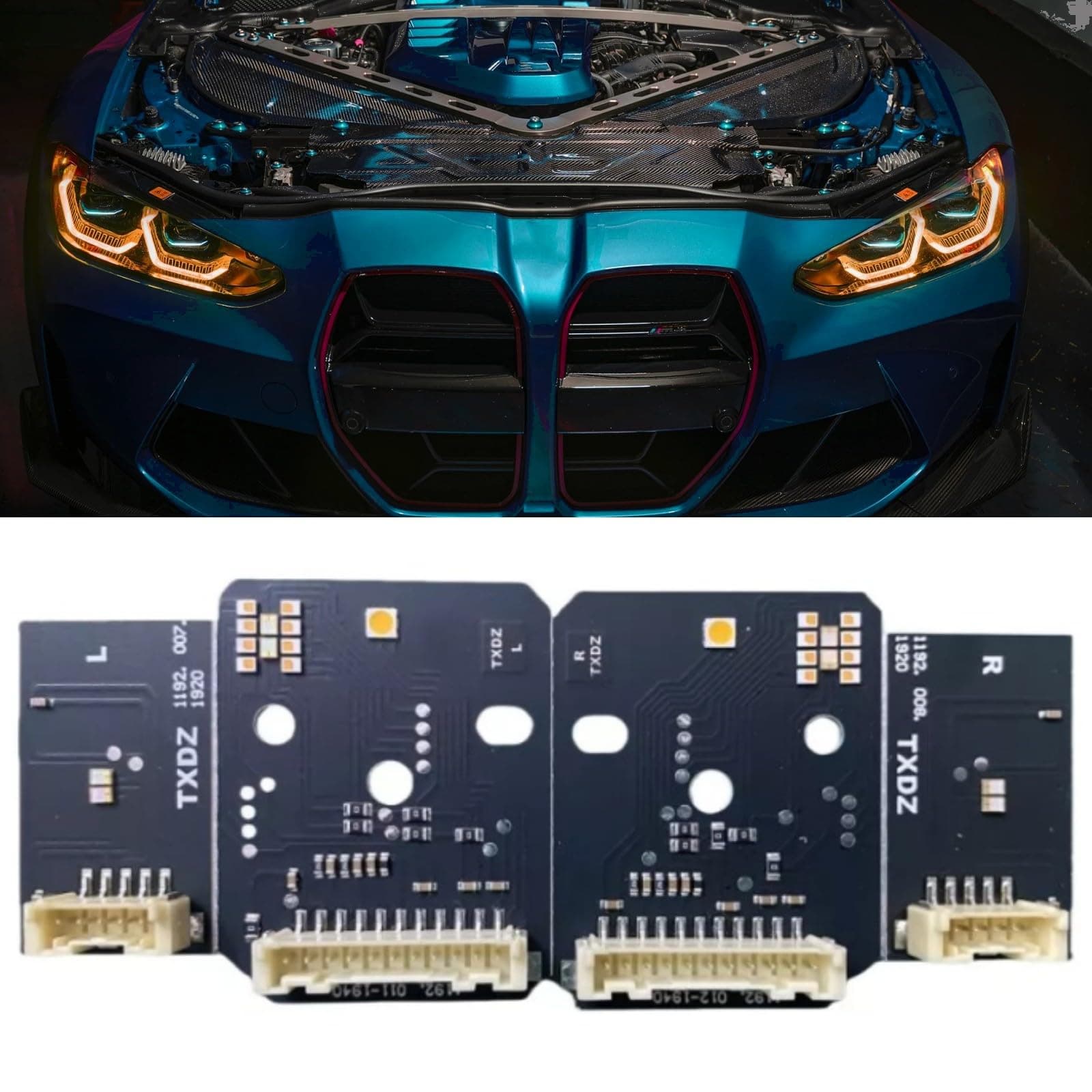 CSL Yellow DRL Chips For 2021-2024 B-MW G80 M3 G82 M4 G22 G26 430i 430ix M440i M440ix US. Spec Laser Headlight, 63119851051, 63119851052 (Amber)