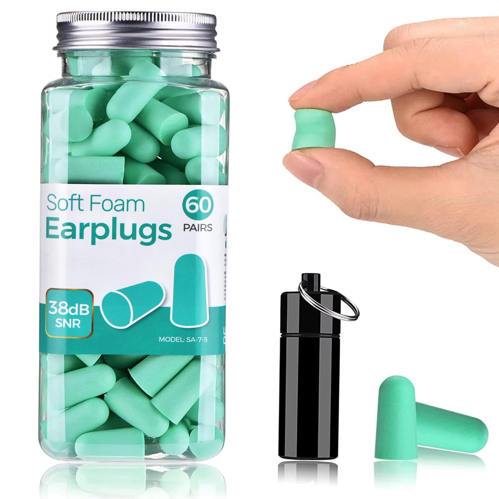 Ultra Soft Ear Plug for Sleeping, 120 PCs High Noise Cancelling Earplug with Aluminum Case, Industrial-Grade Hearing Protection Earplug for Snoring/Working/Studying/Side Sleeper, Slow Rebound