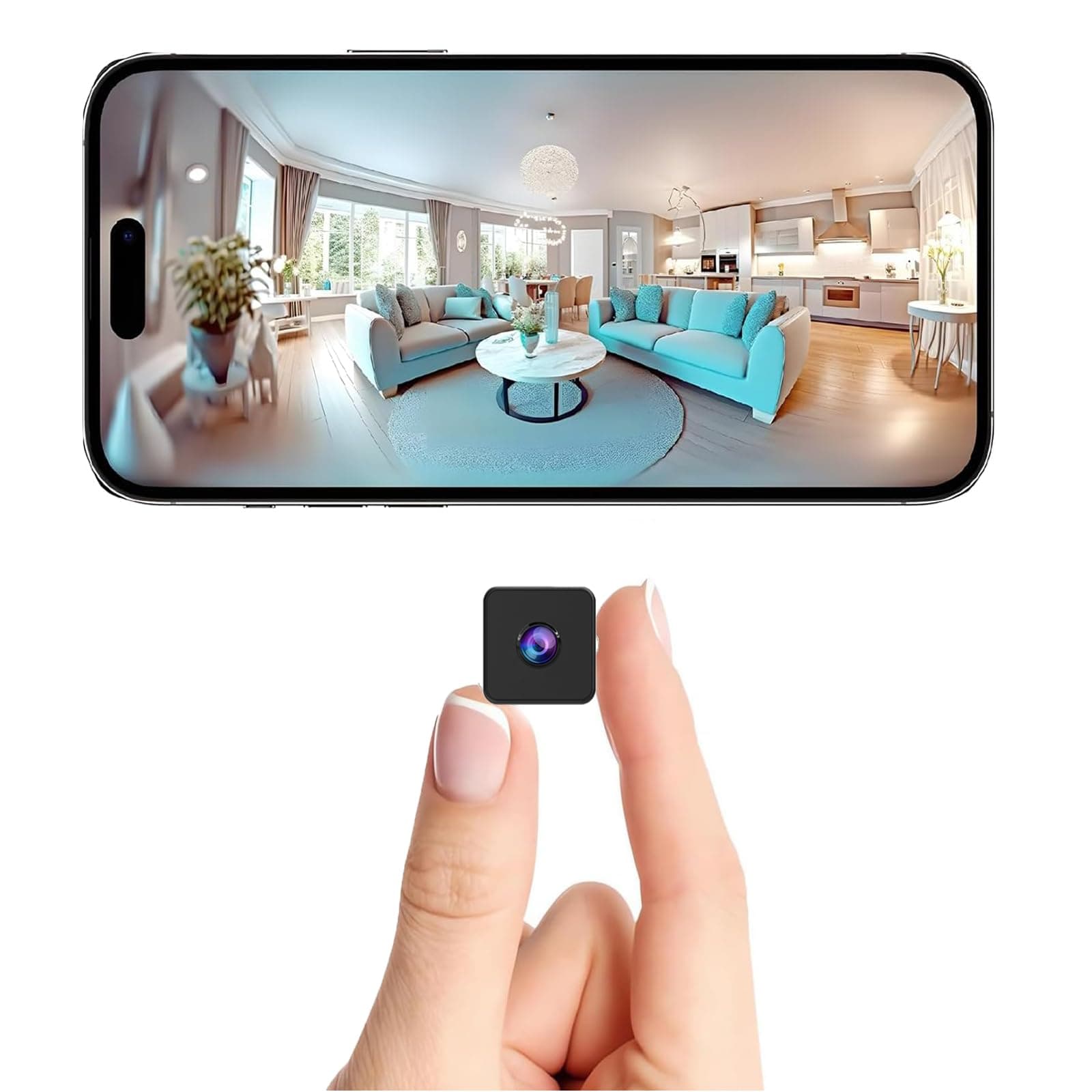 Mini Camera Home Wireless Security Cam Indoor HD Camera Small Smart WiFi House Portable Cameras Tiny House Nanny Body Cam Battery Life Powered Body Cameras 150 Wide Angle Night Vision Motion Detection