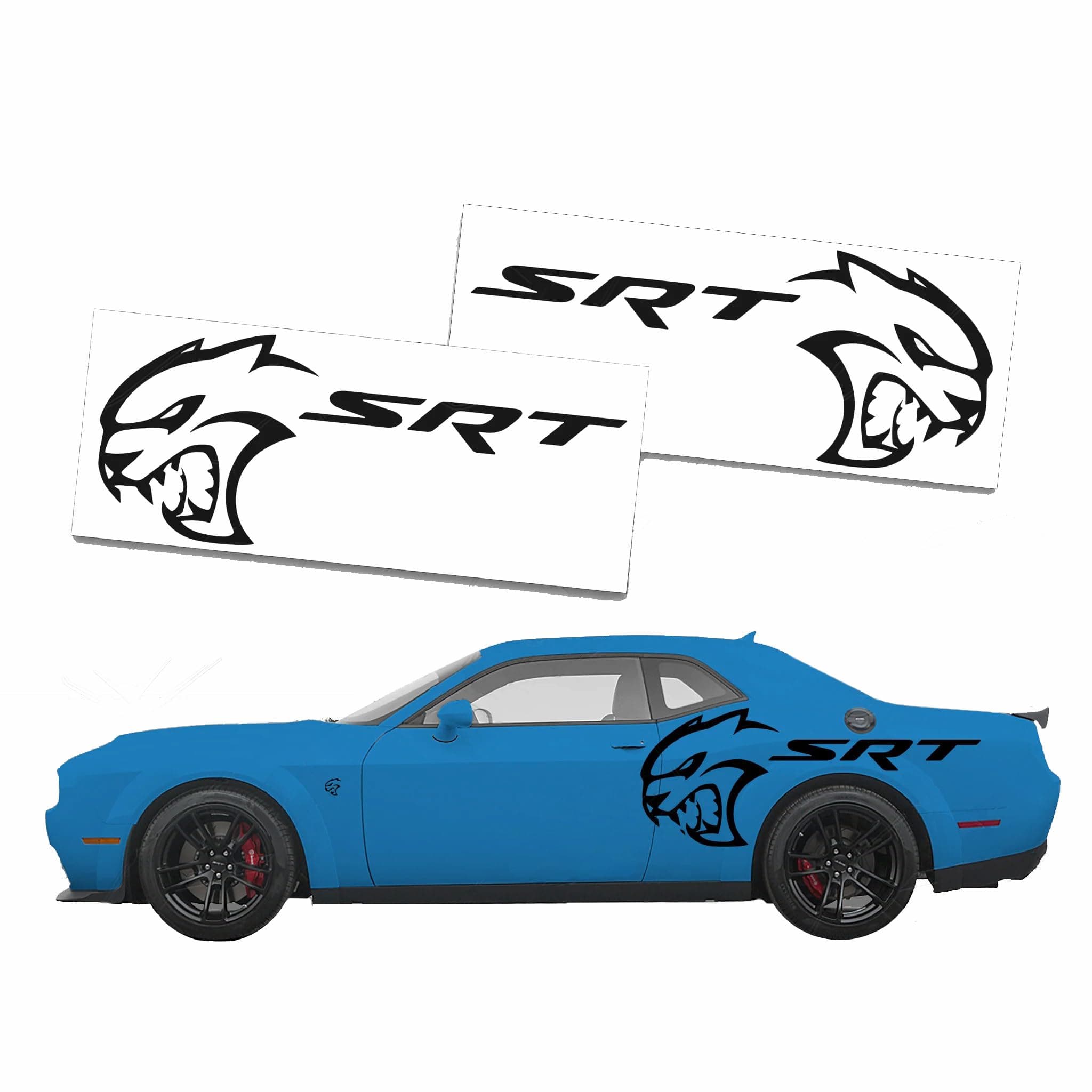 2008+ Challenger XL Rear Side Decal - SRT Hellcat (Black Brushed Metal)