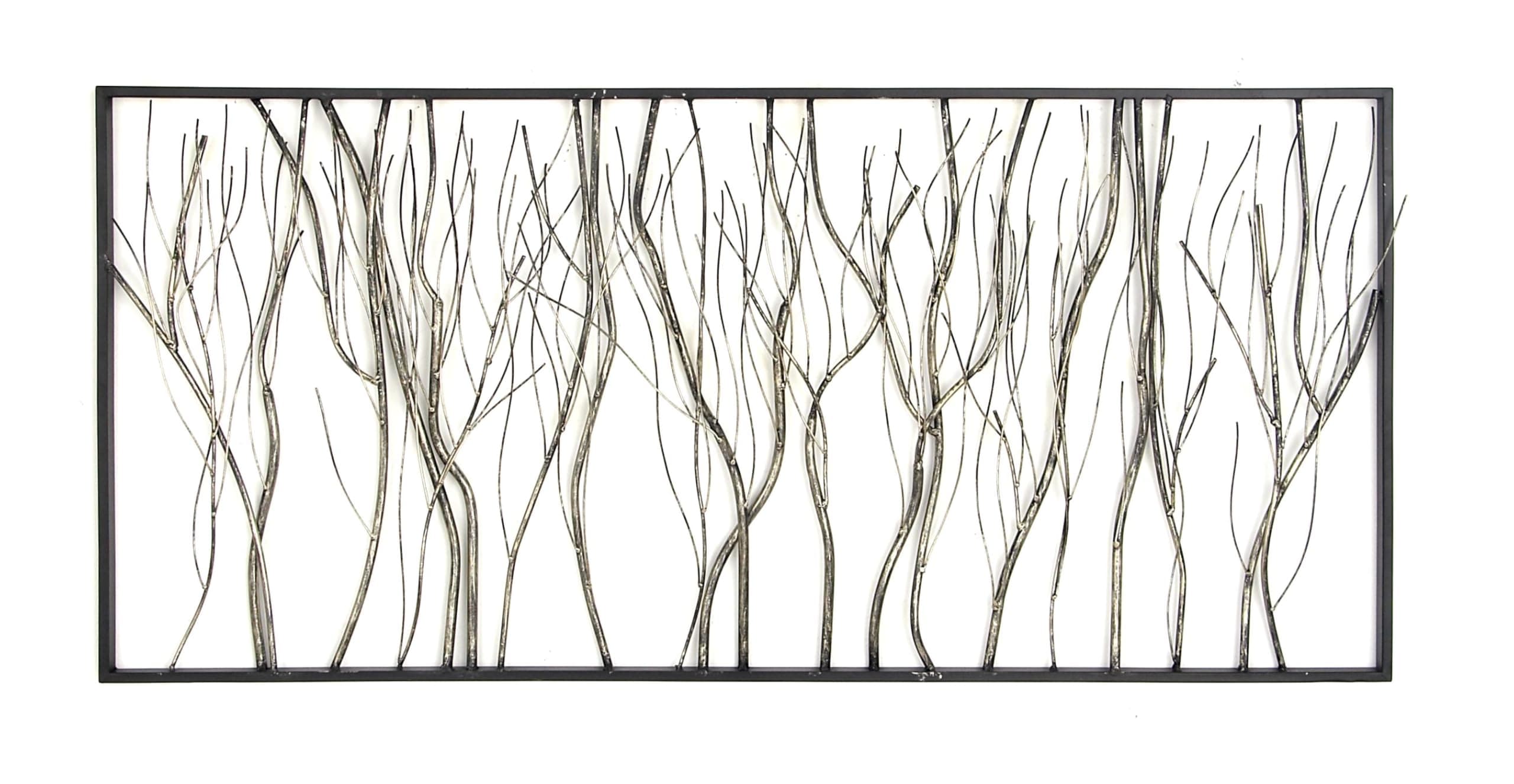 Contemporary Silver Metal Wall Decor