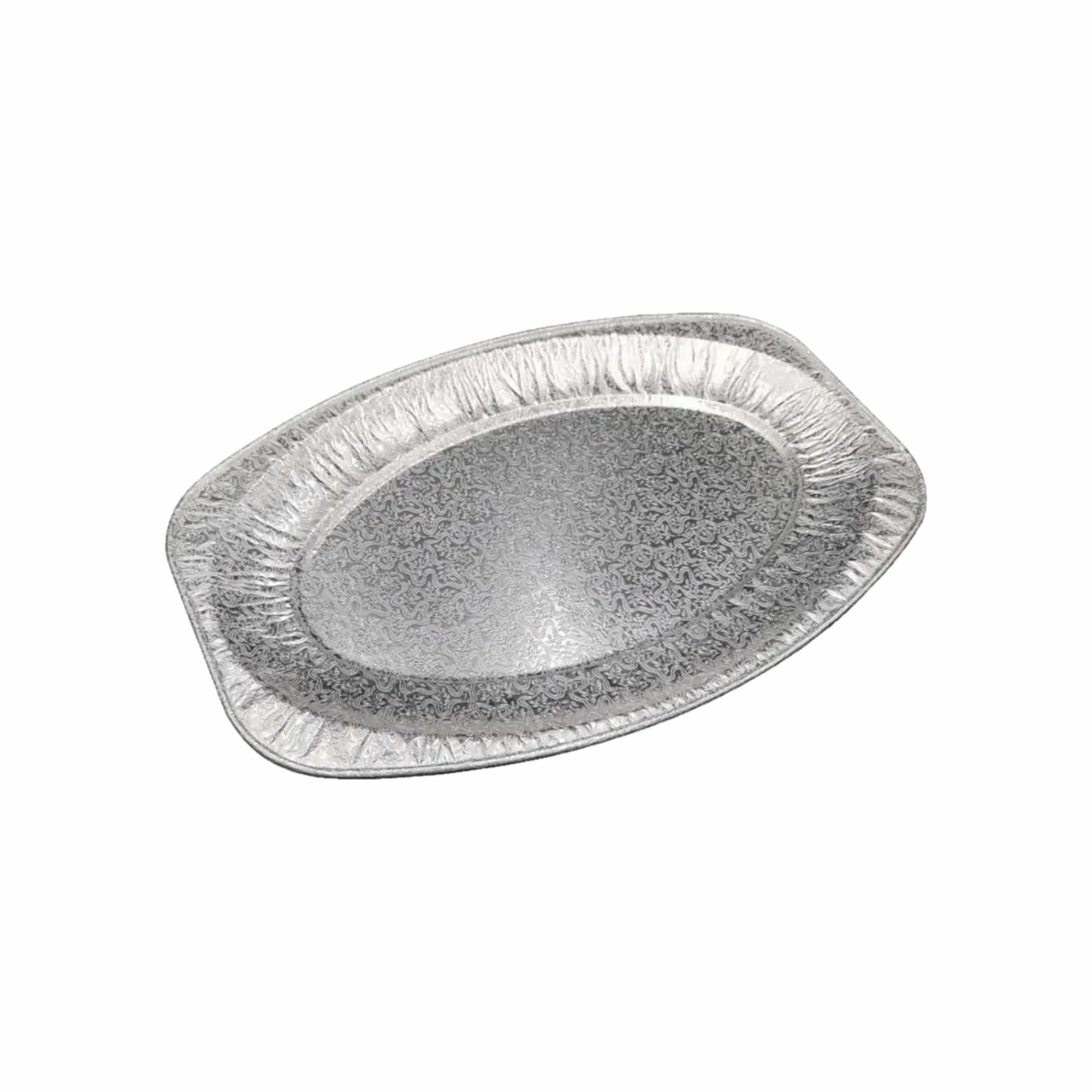 JMS we create smile (Pack of 10) Large Disposable Serving Platter Foil Trays 17" Oval Platters Oven & Food Safe Recyclable Party Serving Trays Party Food Platters Buffet Serving Dishes