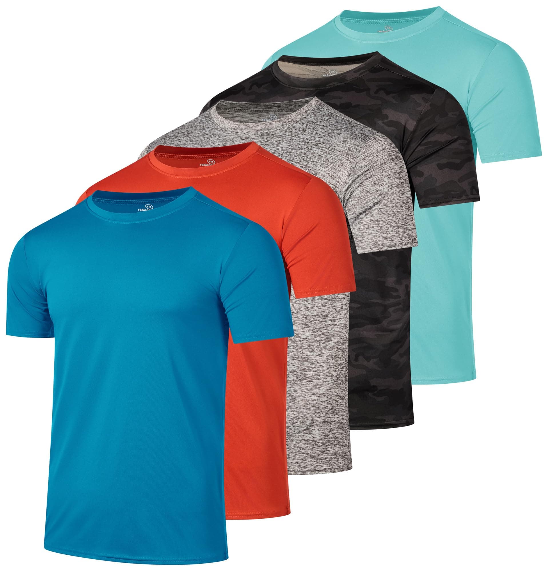 5 Pack: Youth Dry-Fit Wicking Active Athletic Performance Short Sleeve T-Shirt Boys & Girls Shirts