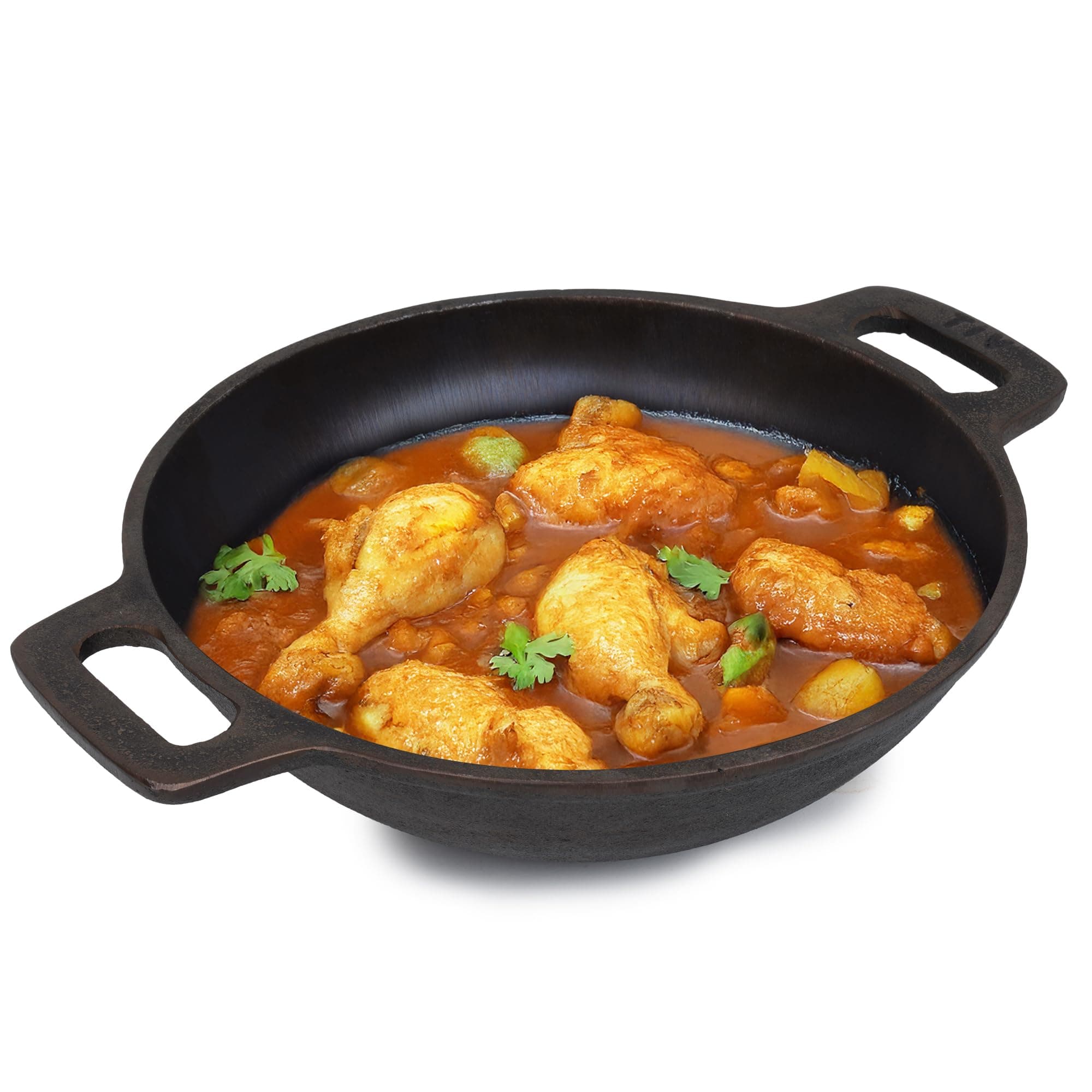 The Indus Valley Super Smooth Cast Iron Kadai | Medium, 25.4cm/10 inch, 2.5Ltr, 2.4kg | Nonstick, Pre-Seasoned Kadhai, 100% Pure & Toxin-Free, No Chemical Coating
