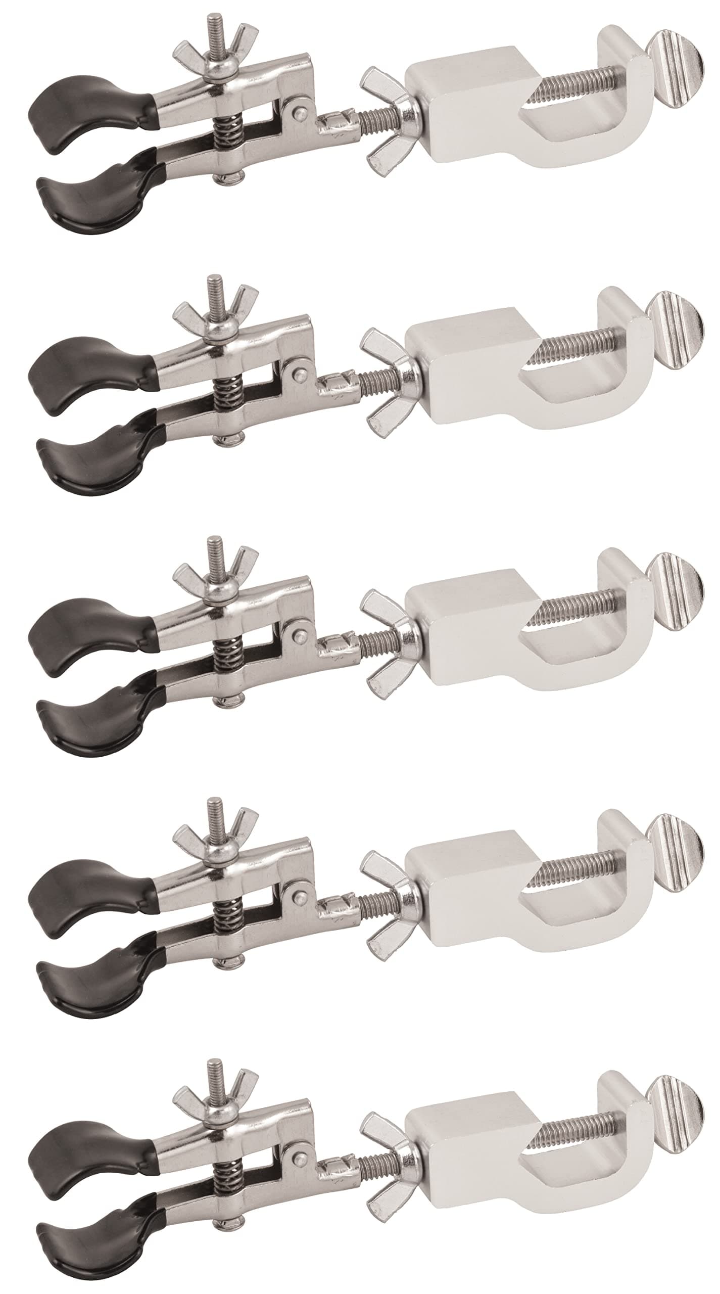 Eisco Labs Burette Clamps, PVC Round Jaws, Classpack of 5