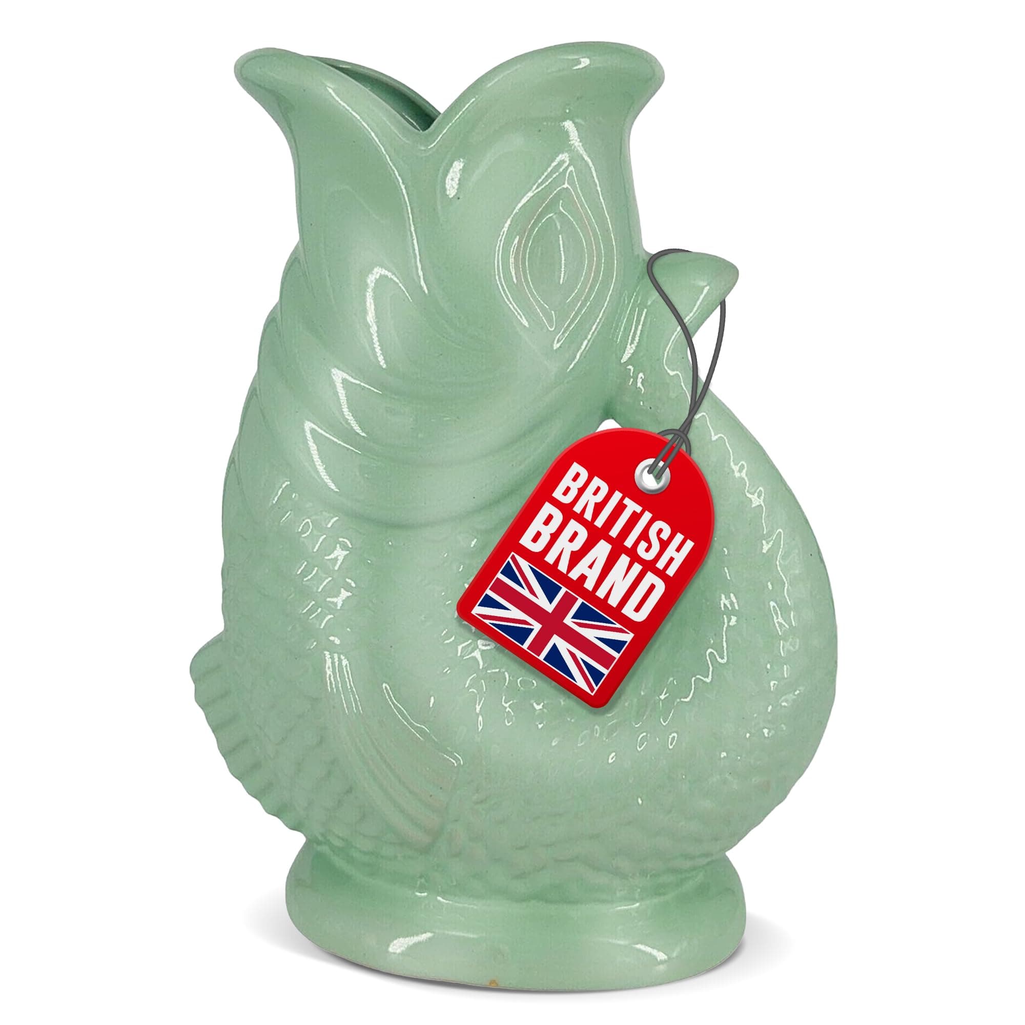 The Bubble Jug Duck Egg Water Jug 1.5L Extra Large Fish Shaped Ceramic Decorative Pitcher for Cocktail, Water, Gin - Bubbling Jug