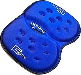 Lite Travel Gel and Foam Cushion - for Back Pain, Sciatica, Pressure Relief, and Tailbone Discomfort - Promotes Healthy Posture - Ergonomic Comfort - for Car, Commute, Airplane and Travel