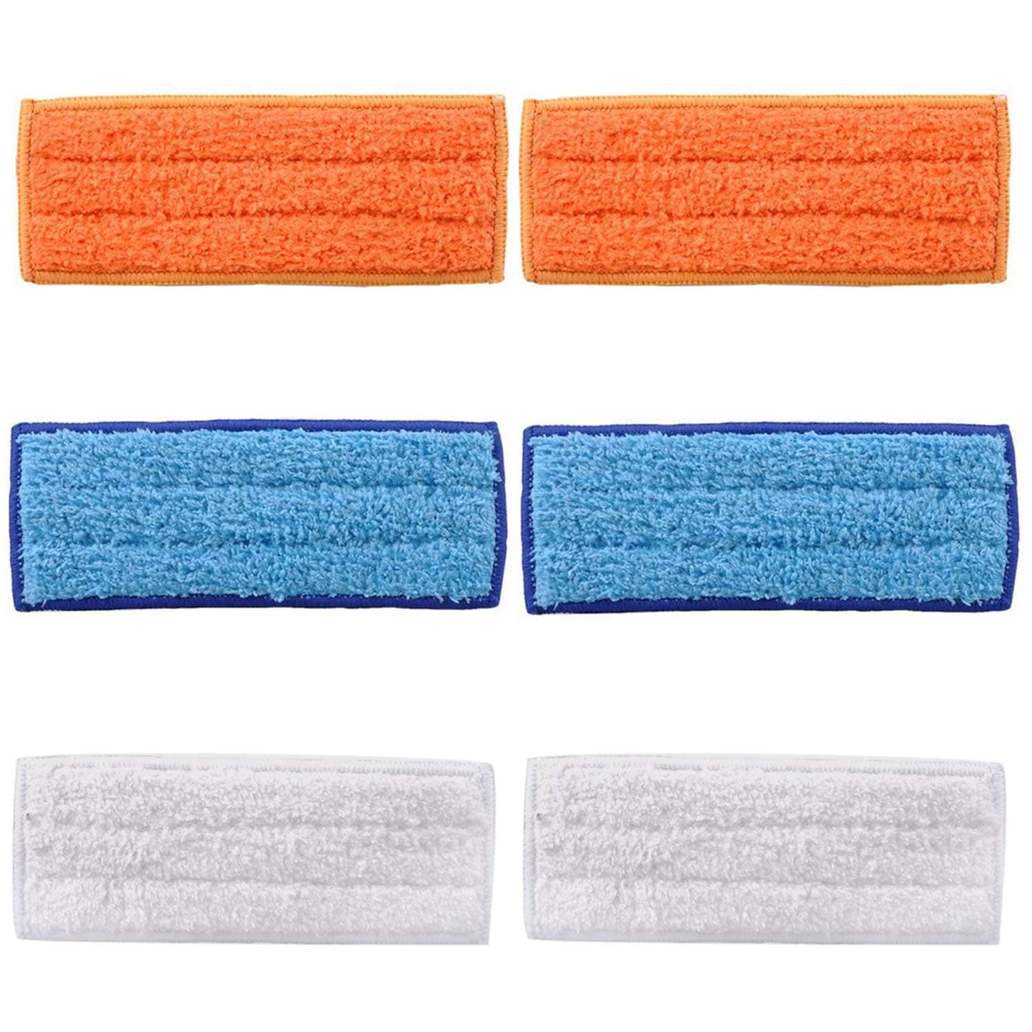6 Pack Washable Reusable Mopping Pads for iRobot Braava Jet 240 241 (2 Wet Pads, 2 Dry Pads, 2 Damp Pads)