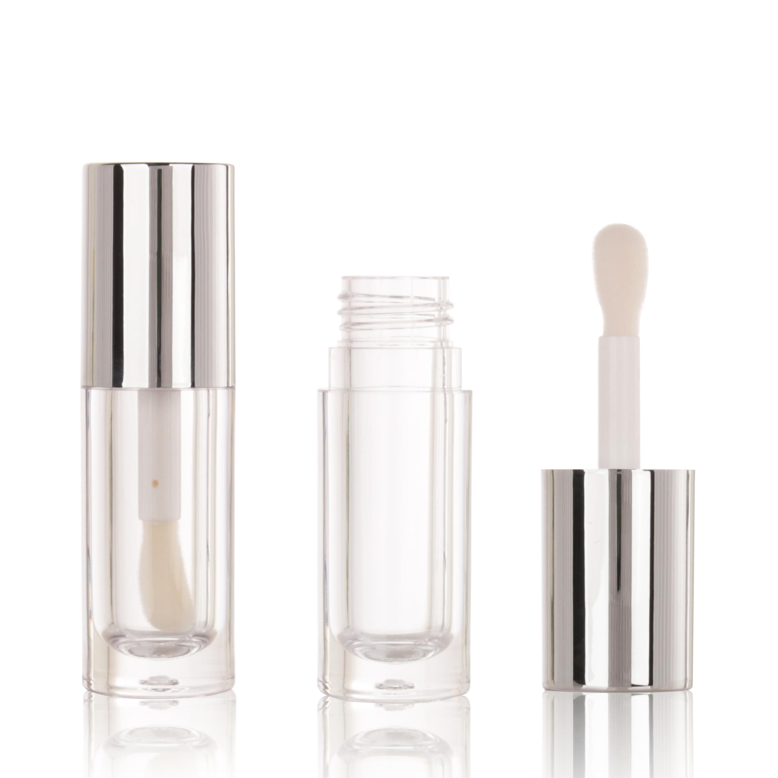 COSIDEA 50pcs Empty Round Silver 6ml big doe foot wand lip gloss tubes for DIY lipgloss lipgloss tube containers with thick wands