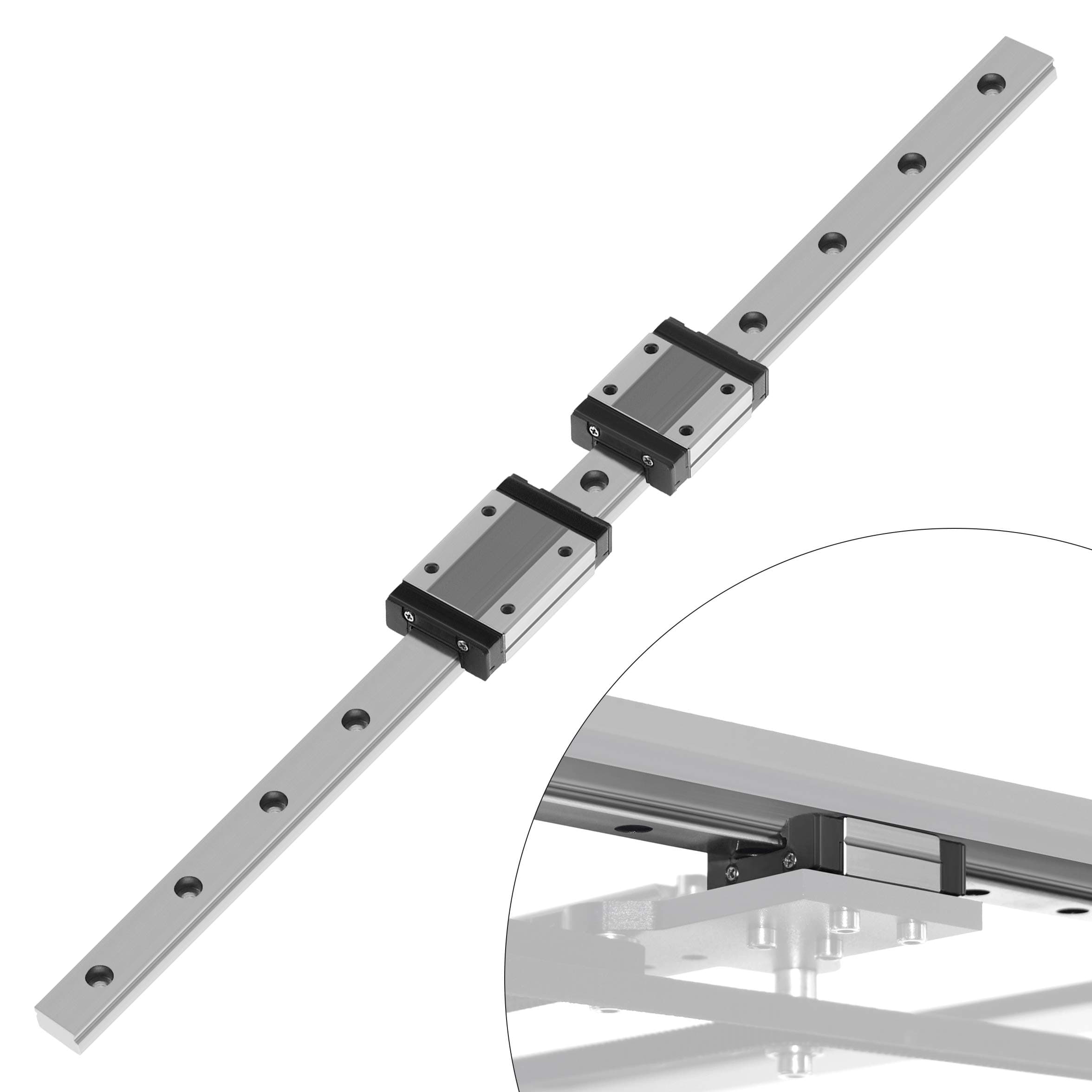 Twotrees MGN12H Double Linear Bearing Slide with Guide for 3D Printer CNC XYZ DIY Engraving Machine (Type H, 300 mm)
