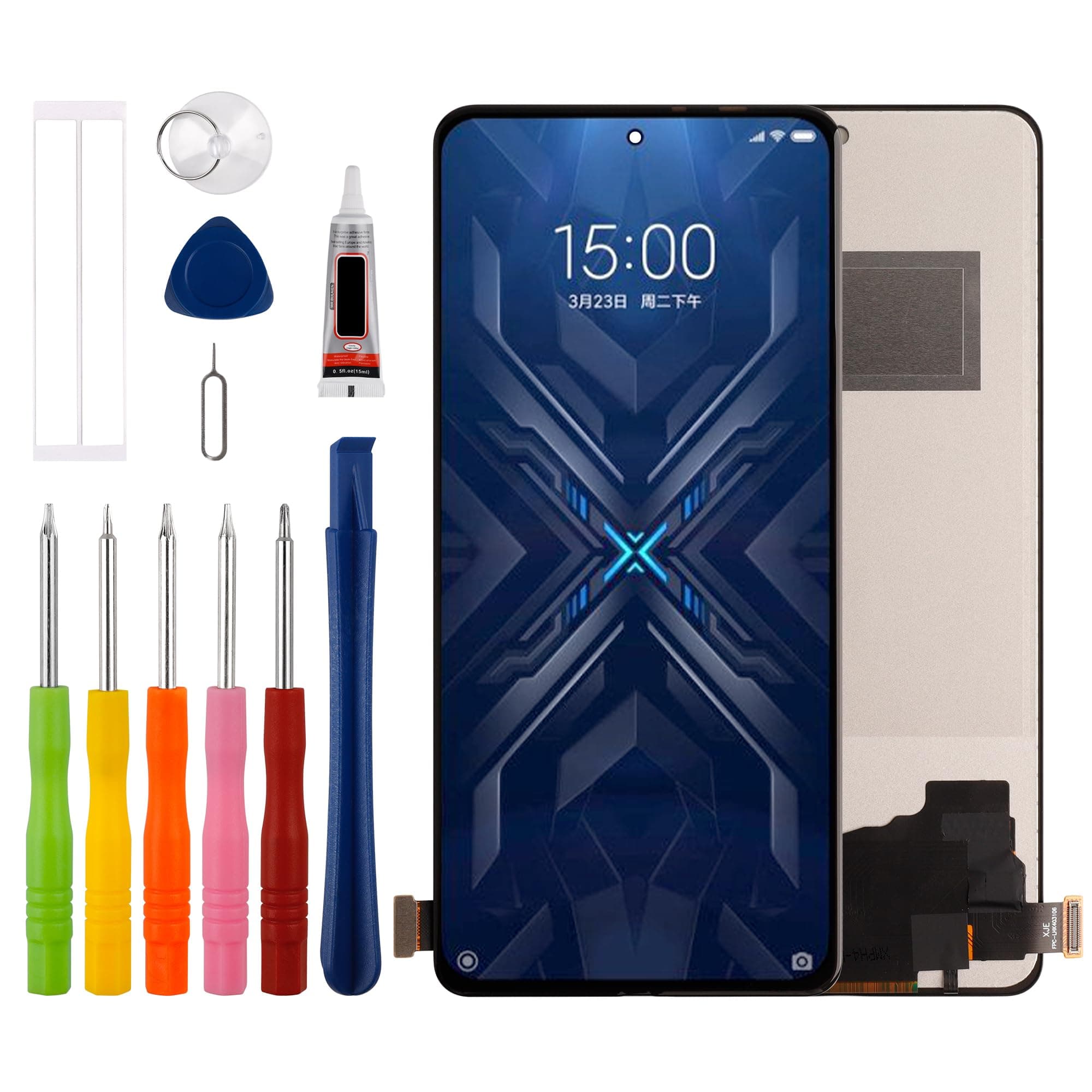 [Not Support Fingerprint ] Duotipa TFT LCD Display Touch Screen Digitizer Assembly Replacement for Xiaomi Black Shark 4 Pro Black Shark PRS-H0 6.67'' with Technical Repair Tools Kit