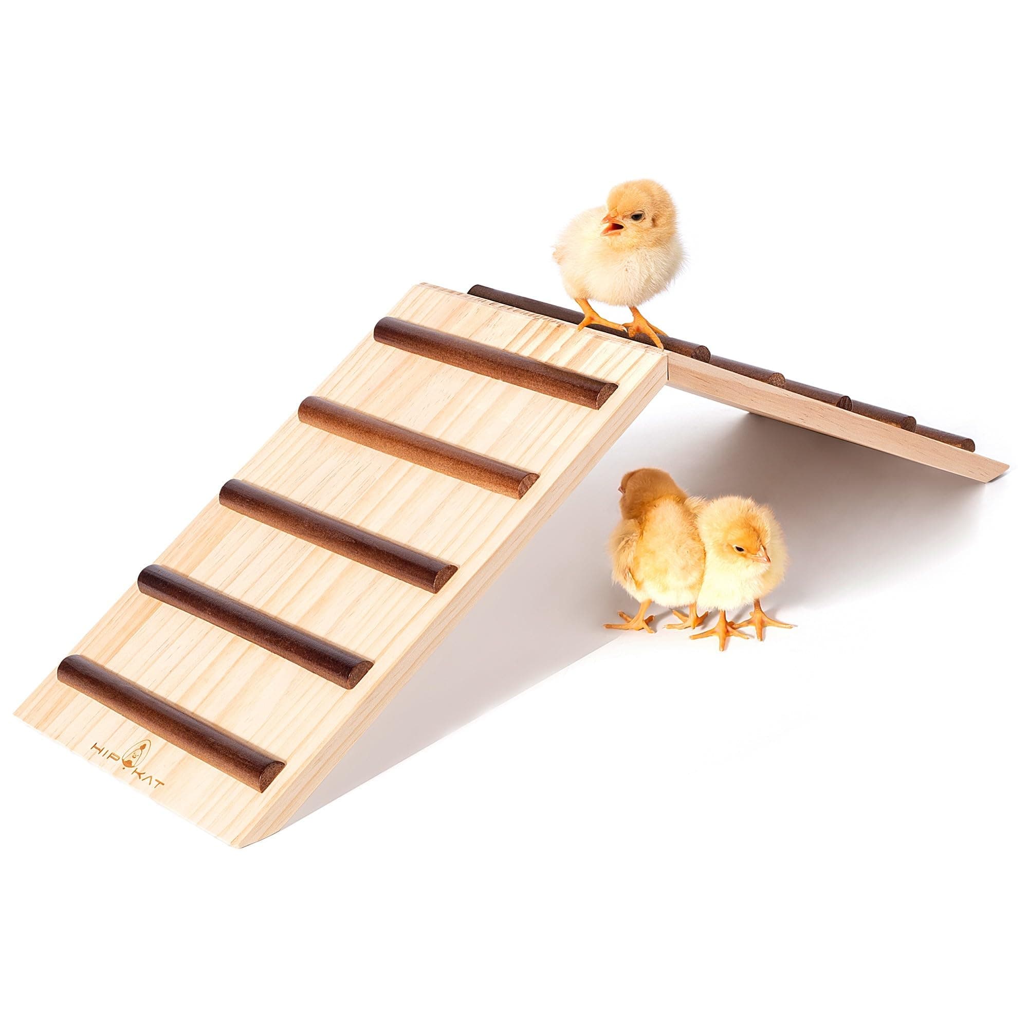 Chick Perch & Chicken Roost - Chick Stand Training Perches, Roosting Two-in-one Wooden Chick Ramp Trainer, Chick Toys for Brooder, No Assemble, Coop Accessories for Chick, Hens, Small Animal