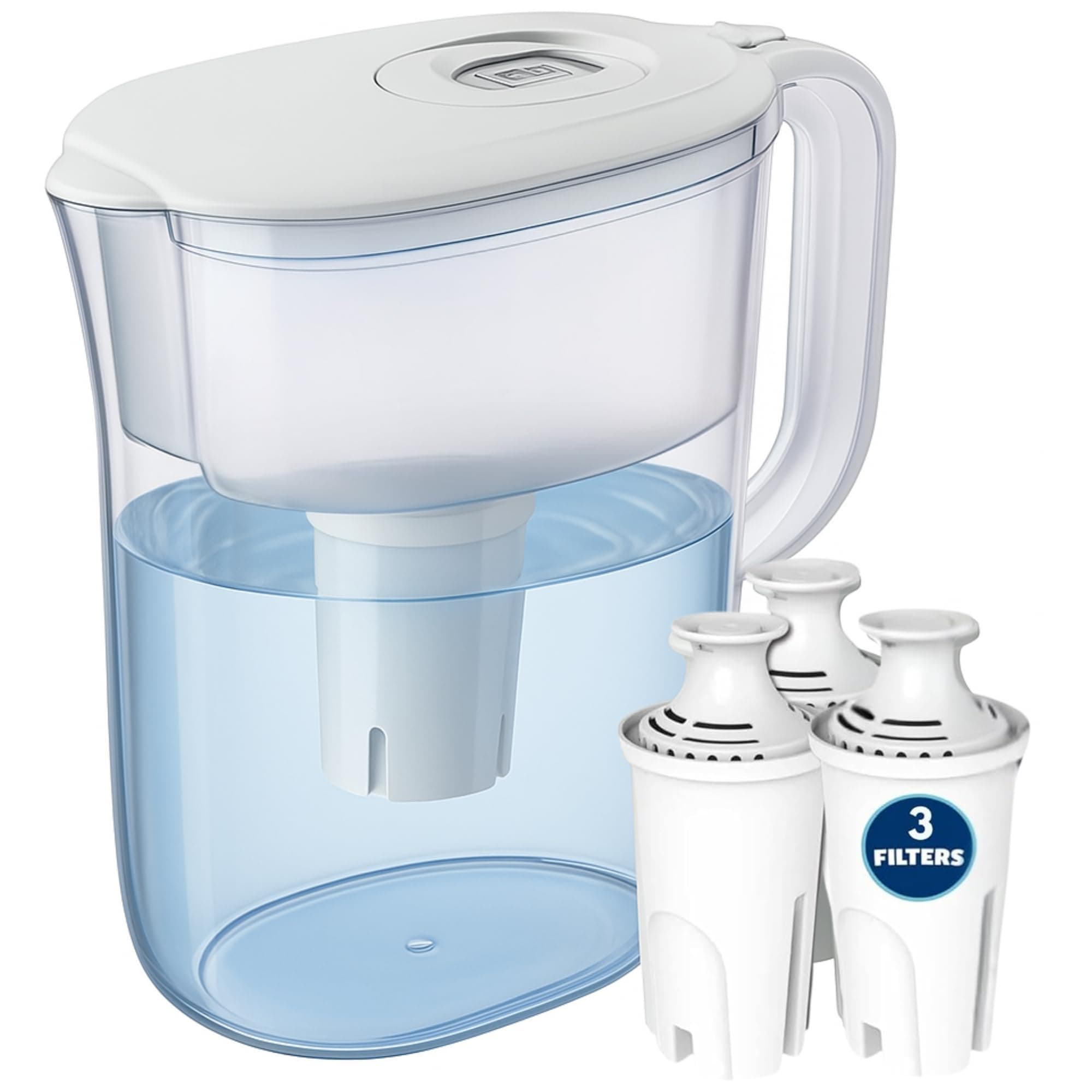 7-Cup Water Filter Pitcher & 3 Filters & Electronic Filter Change Reminder: Compatible with Brita Pitcher Brita Water Pitcher