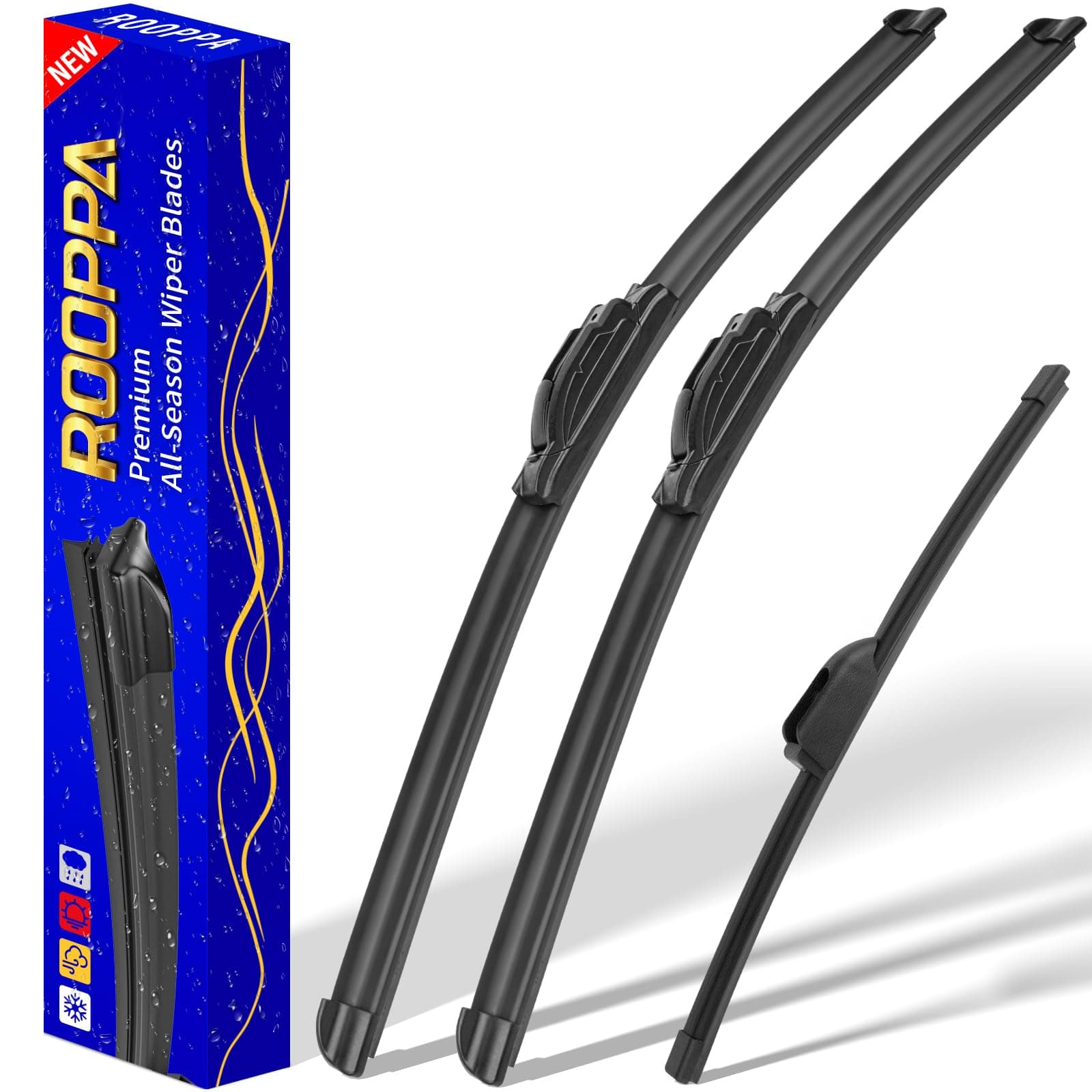 3 wipers Replacement for 2017-2021 2022 Kia Niro, Windshield Wiper Blades Original Equipment Replacement - 26"/16"/12" (Set of 3) U/J HOOK