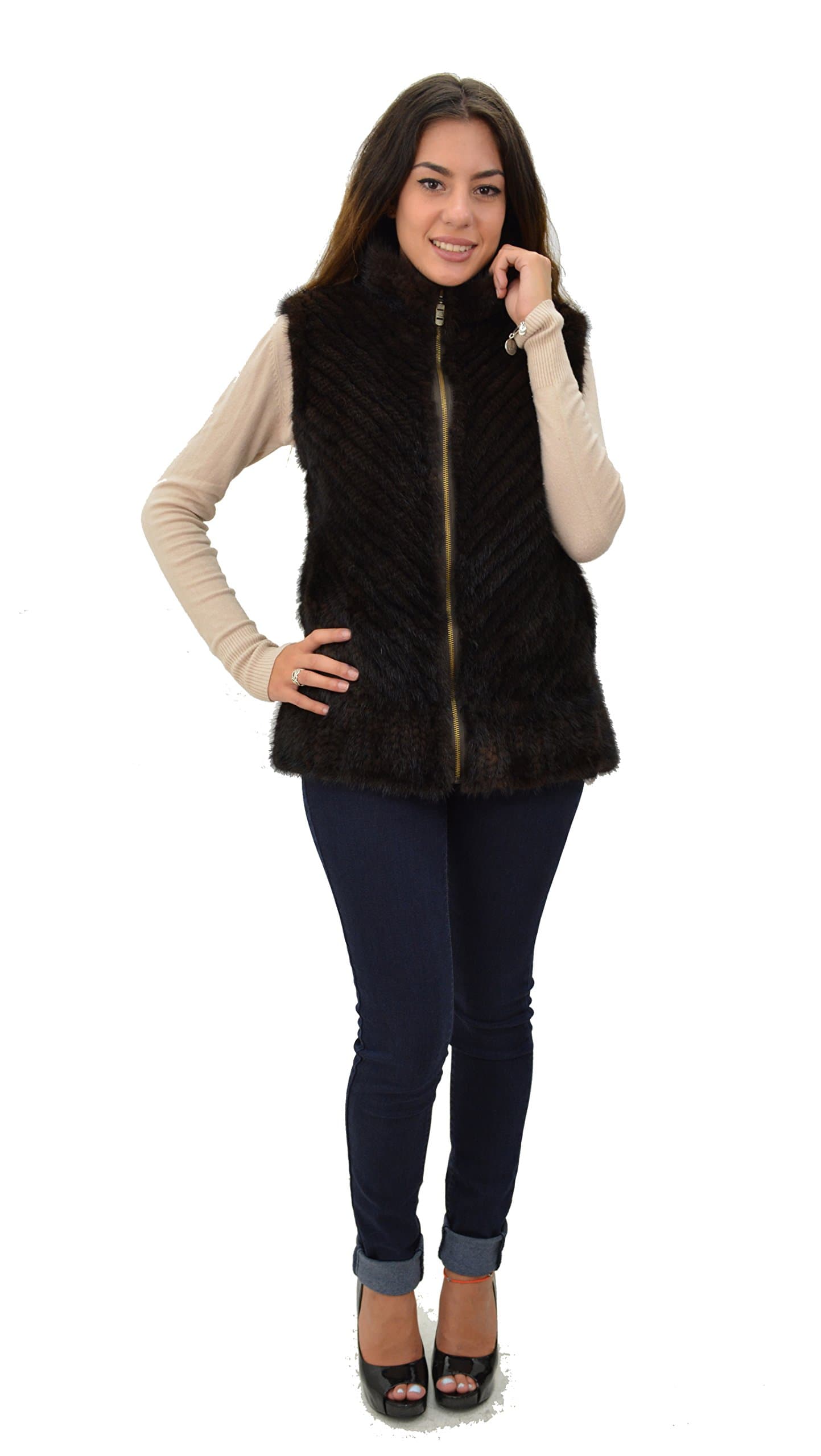 Woman's 100% Real Mink Knit Vest