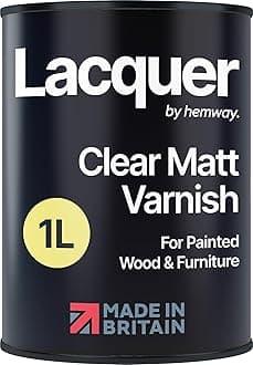 Matt Clear Lacquer 1L | Multi-Surface Sealer to Varnish Wood & Furniture, Interior & Exterior | Waterproof, Weatherproof, Fast-Drying Clear Varnish | Protective Durable Matt Finish Top Coat