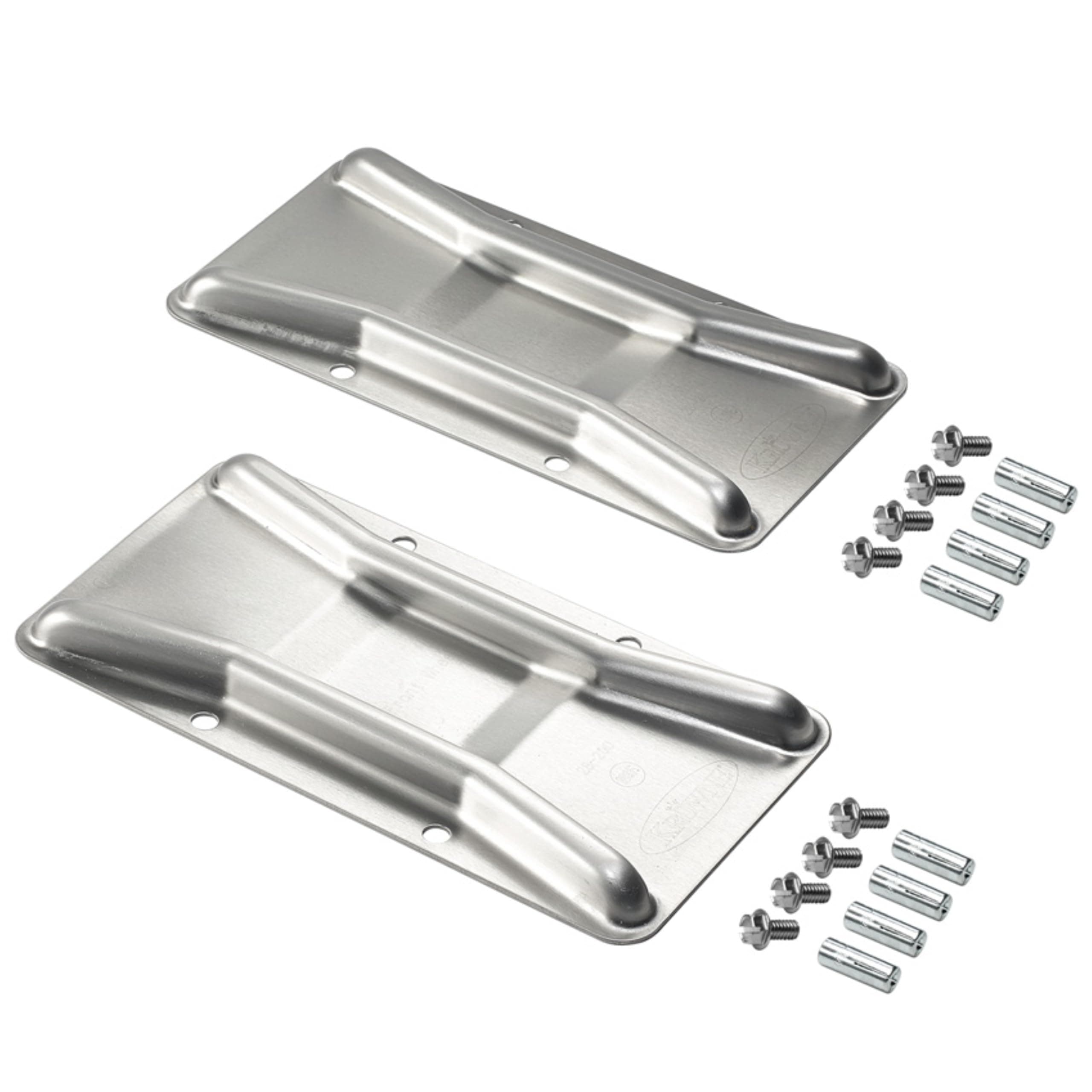 Krowne28-201 Krowne Stainless Steel Front Caster Positioning Set, Includes (2) Stainless Steel chocks, (8) hex Screws & (8) Drop-in Anchors‌‌​‍​​‌‌‌​‍​‌​​‌​‍​​‌‌‌‌​‍​​‌‌​‌‍​​‌‌​​‍​