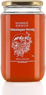 NIYAMAYA Himalayan Honey 1 kg Jar | 100% Pure & Natural Raw Honey | Unprocess...