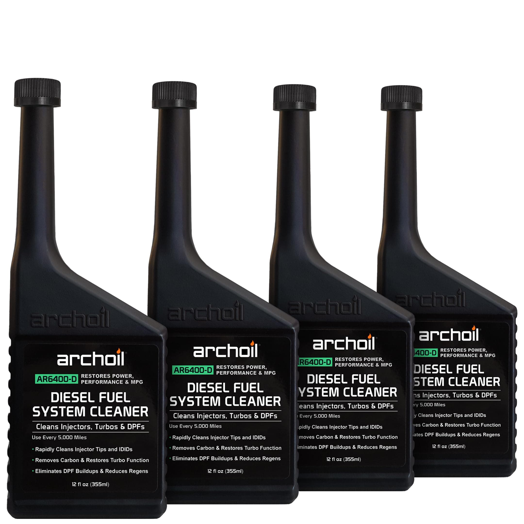 Archoil AR6400-D Diesel Fuel System Cleaner (12 oz) Four Pack - Rapid Injector Cleaner, Turbo & DPF Deposit Control