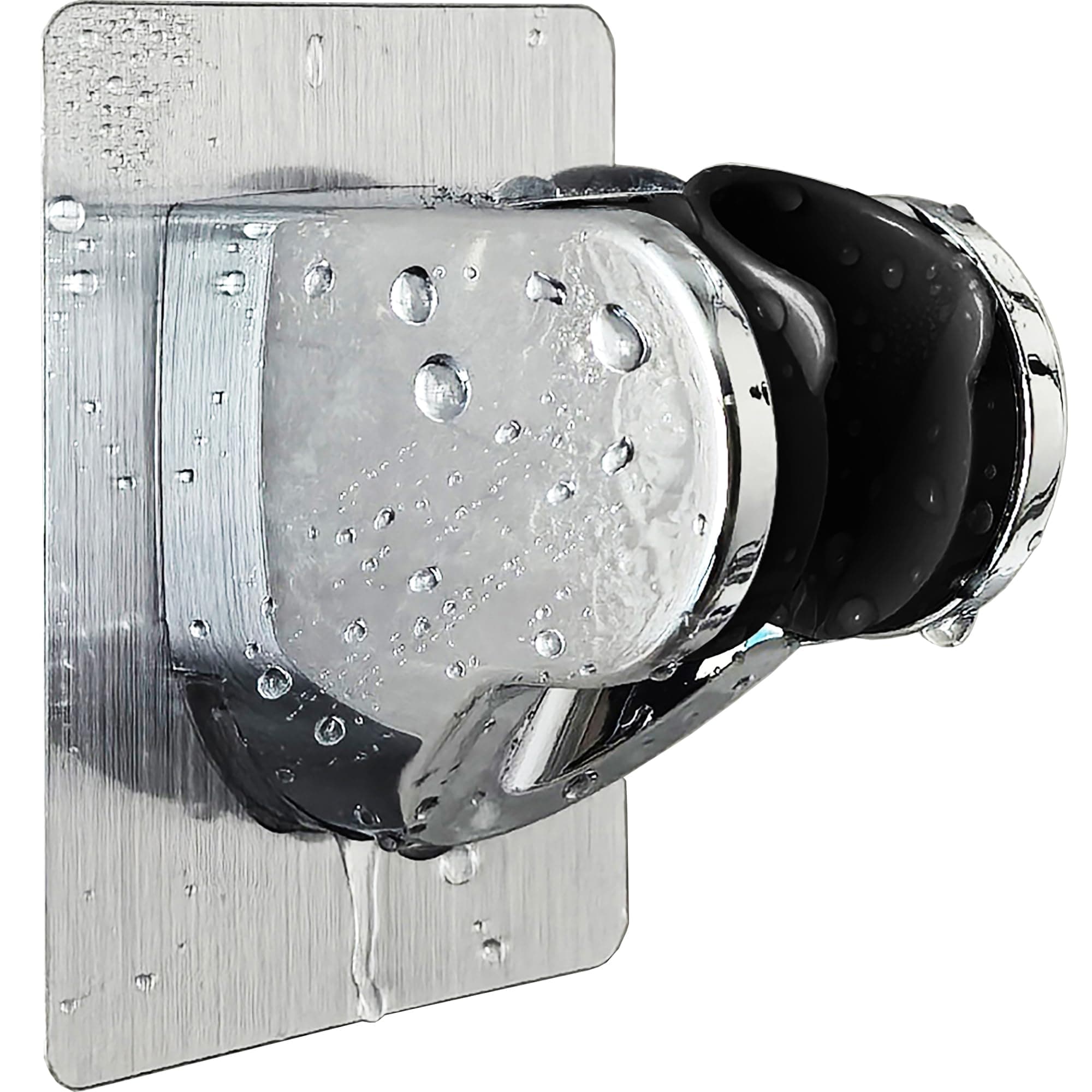 Strong Adhesive and Waterproof Shower Head Holder, Adjustable Handheld Shower Holder Wall Mount Shower Bracket (Silver - 1 Pack)