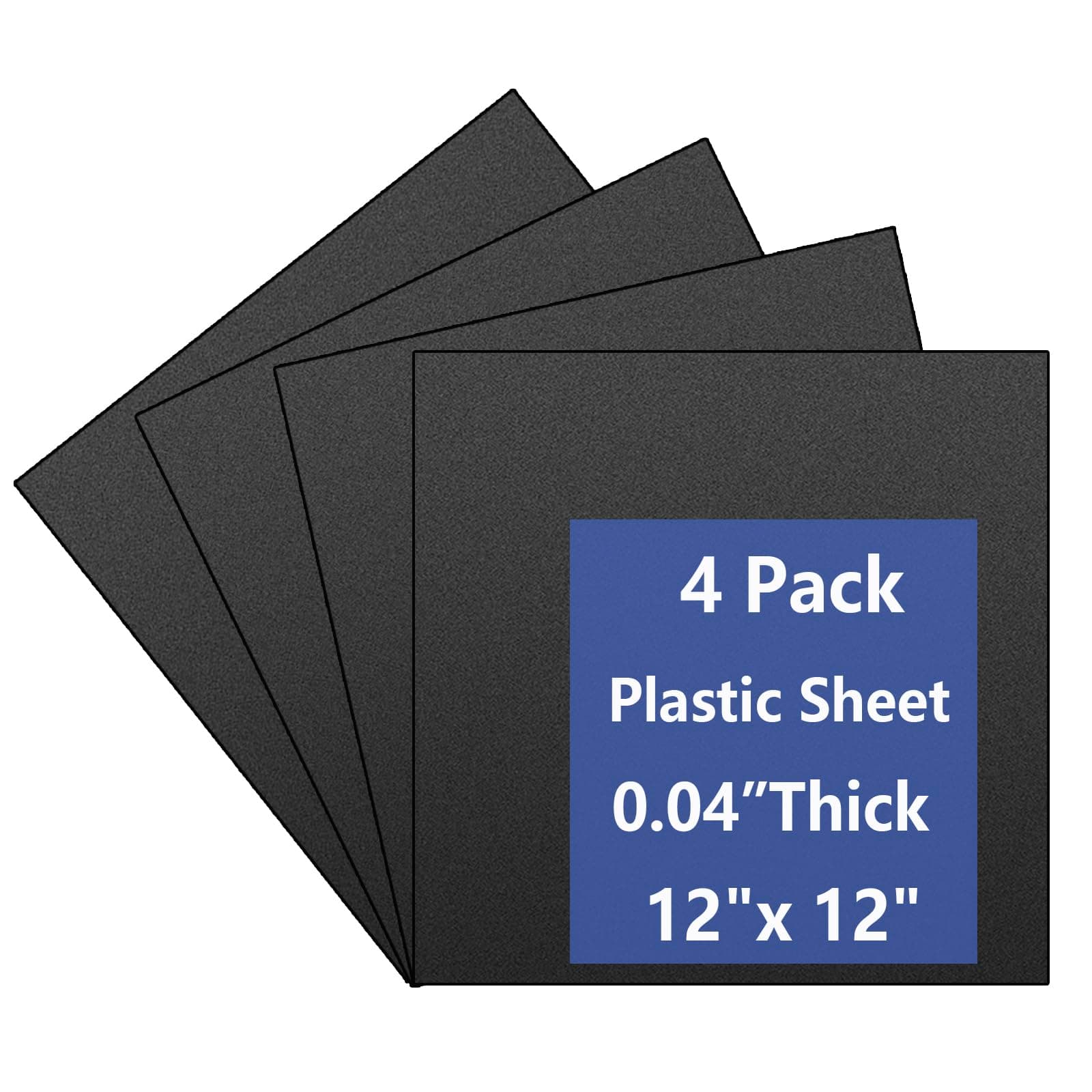 4 Pack Black Plastic Sheets 12x12x0.04 in Flexible High Tensile Plastic Sheets,Plastic Sheet Hard Plastic Sheet Black Plastic Panel for DIY Materials Handicrafts Home Decoration