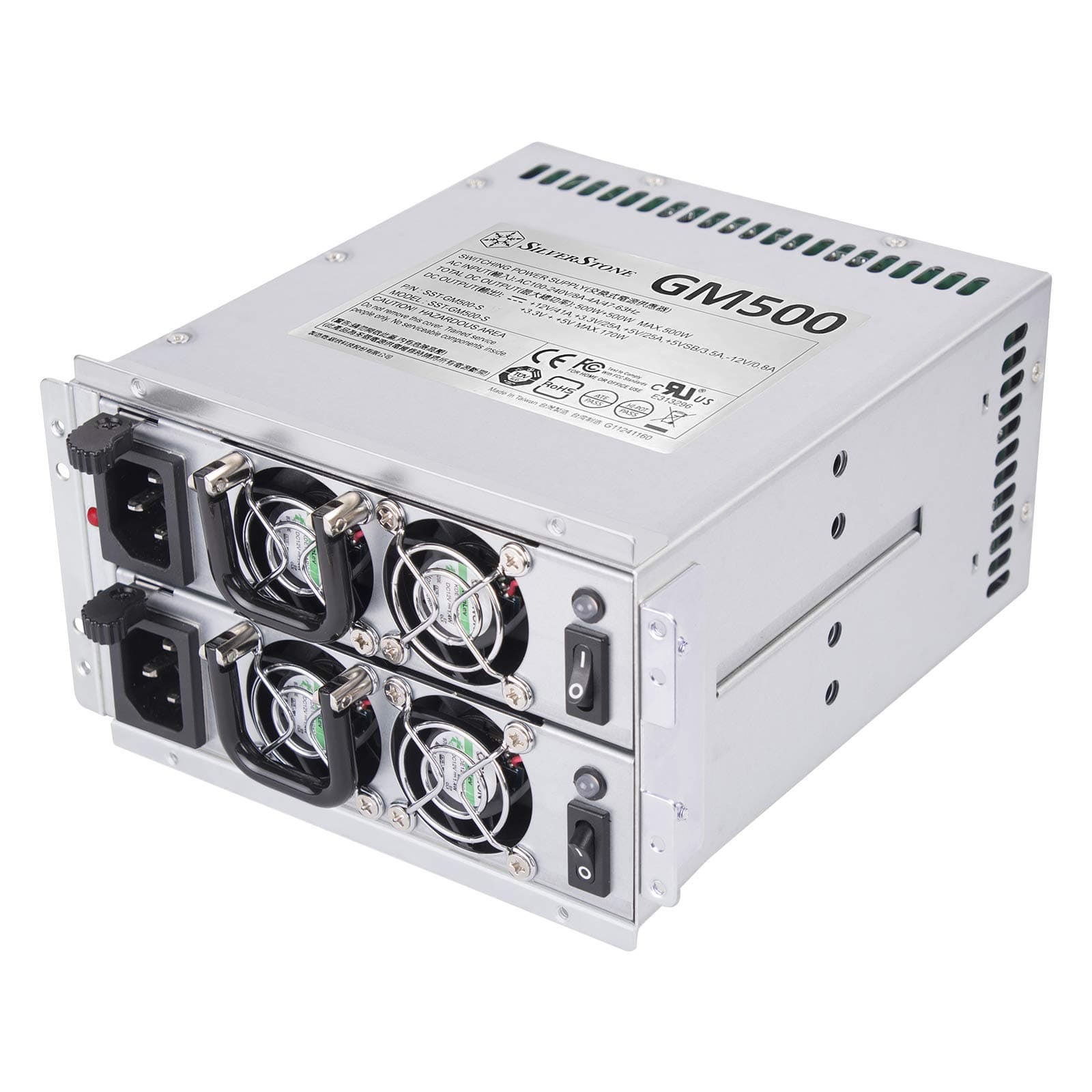 Technology Gemini GM500-S 80 Plus Silver 500W+500W Mini redundant Power Supply, TAA Compliant