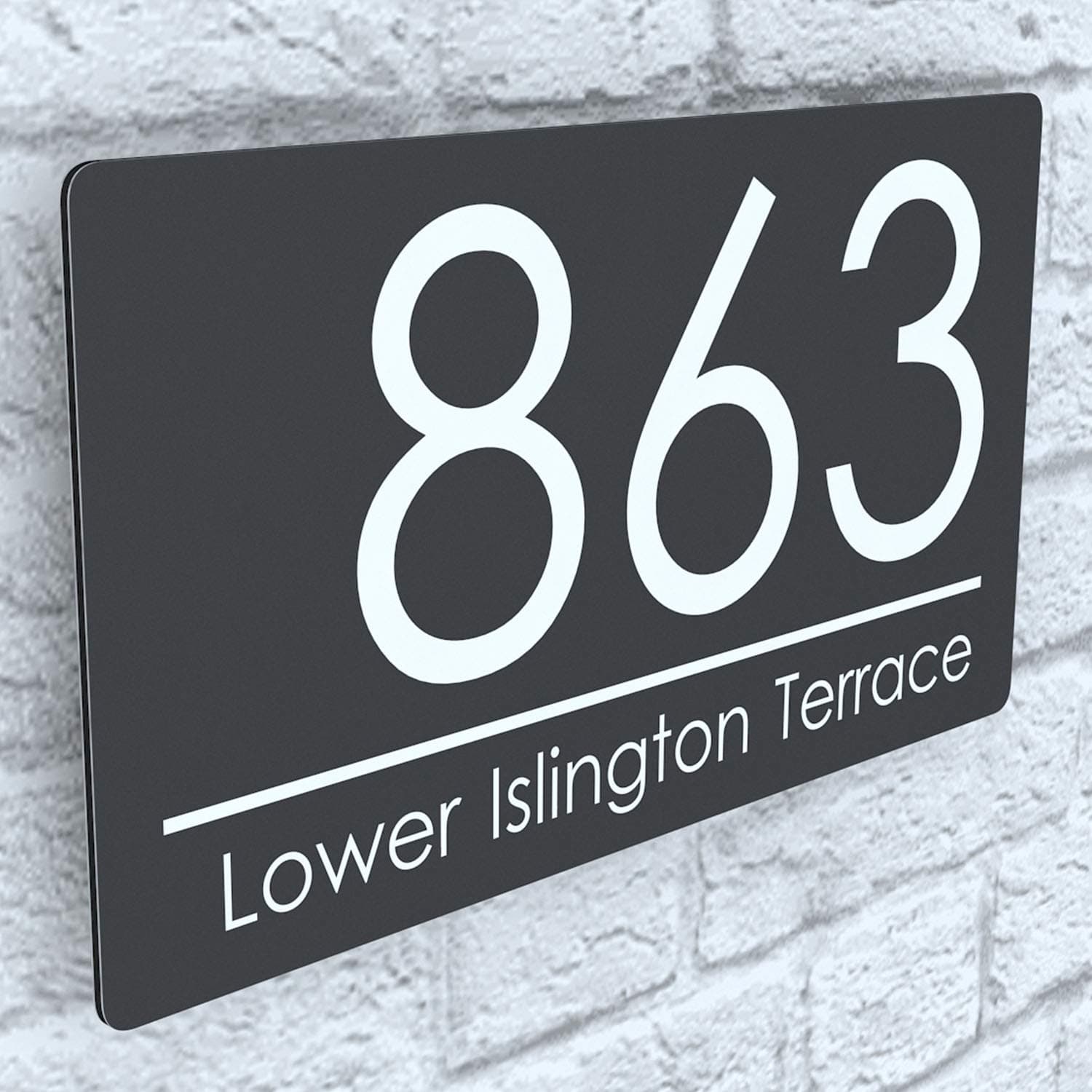 Exalted | EXA4-C-H1-27W-A | Composite Aluminium Anthracite Gray Floating House Sign Plaque Number | 280mm x 160mm