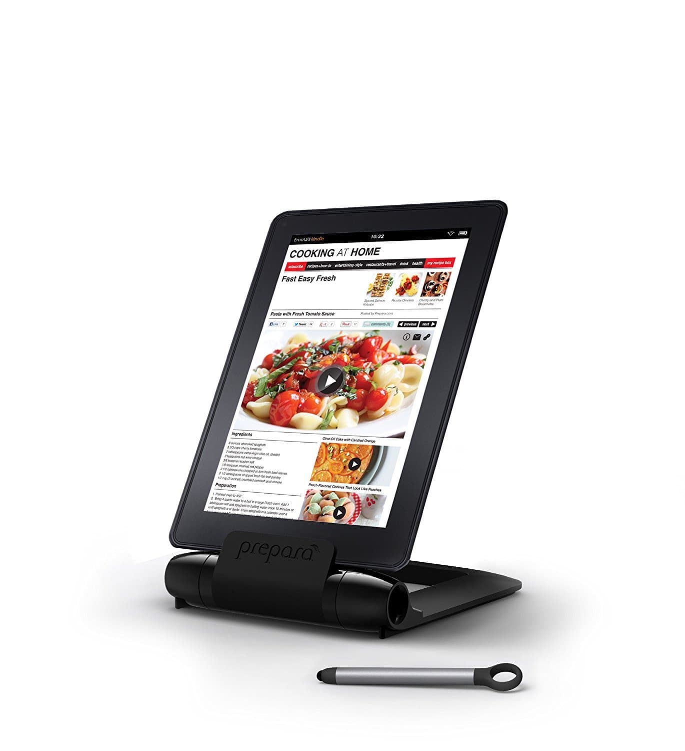 PreparaiPrep Tablet Stand & Stylus, Black