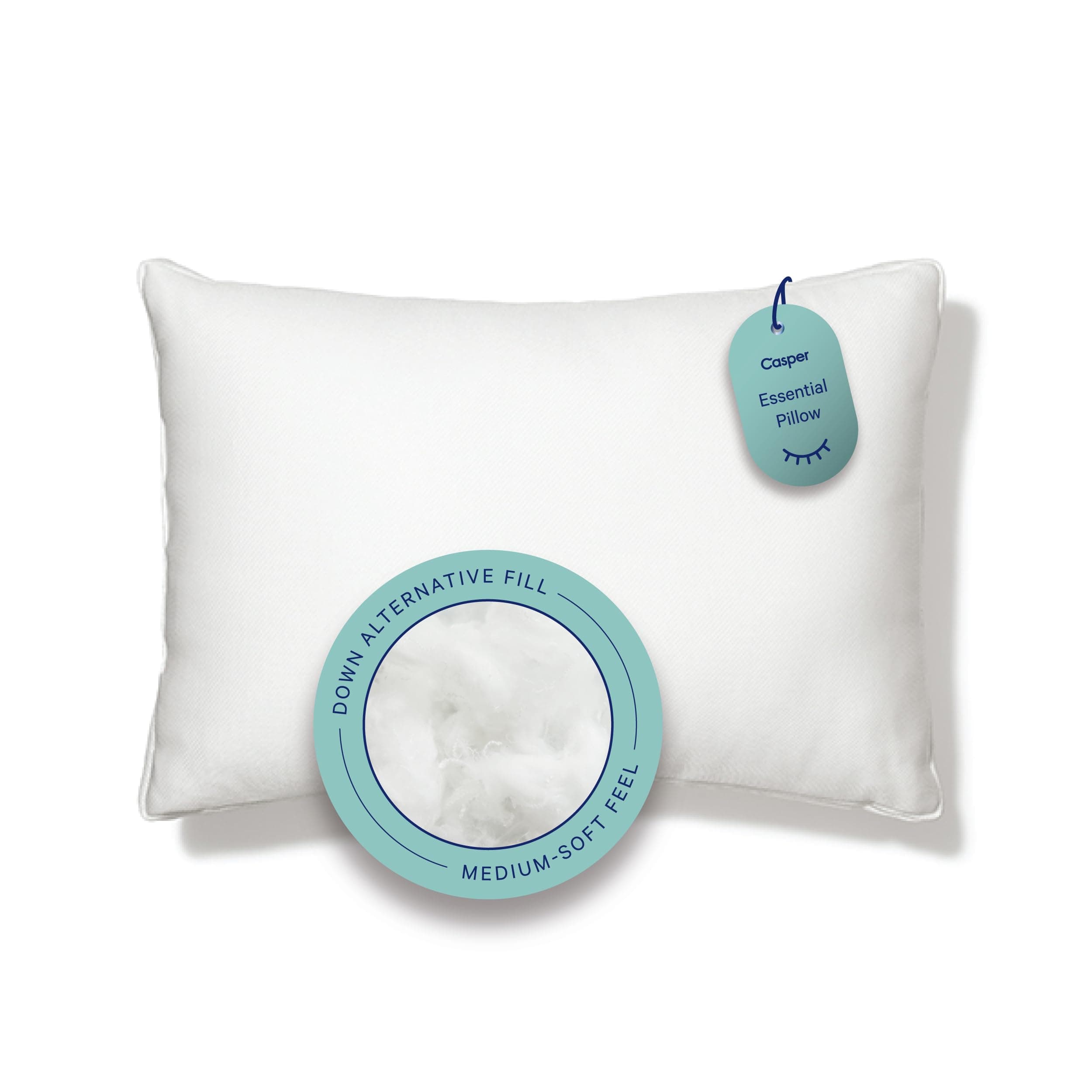 Sleep Essential Pillow, Standard Size – Medium Soft Feel, Down-Alternative Fill, Supports Side, Back & Stomach Sleepers