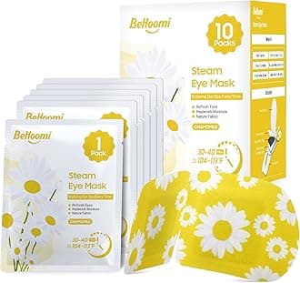 BeHoomi Steam Eye Mask, 10Packs Heated Eye Mask, Self Heating Disposable SPA Warm Compress for Eyes Sleep Mask, Travel Essentials & Relaxation Gifts for Women, Mothers Day Gifts (Chamomile Scent)