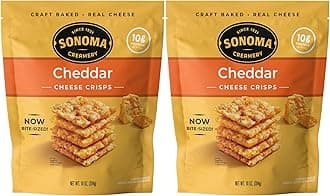 Sonoma Creamery - Cheese Crisps, Cheddar, 10 Oz (2 Count) | Savory Snack Cracker | High Protein | Low Carb | Gluten Free | Wheat Free