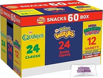 Snack Variety Crisps Box 60 Pack Quavers Baked Wotsits Mega Monster Munch Crisps Snack Mix Party Box Boxed Treatz