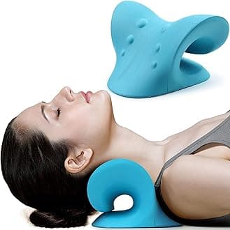 Neck and Shoulder Relaxer, Five Nights Cervical Traction Device for TMJ Pain Relief and Cervical Spine Alignment (V Shape)