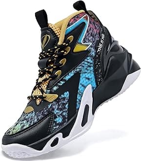 VITUOFLY Kids Basketball Shoes Boys Air Cushion Sneakers Girls Mid Top School Hoops Shoes Non-Slip Outdoor Sports Running Gym Comfortable Durable Little Kid/Big Kid