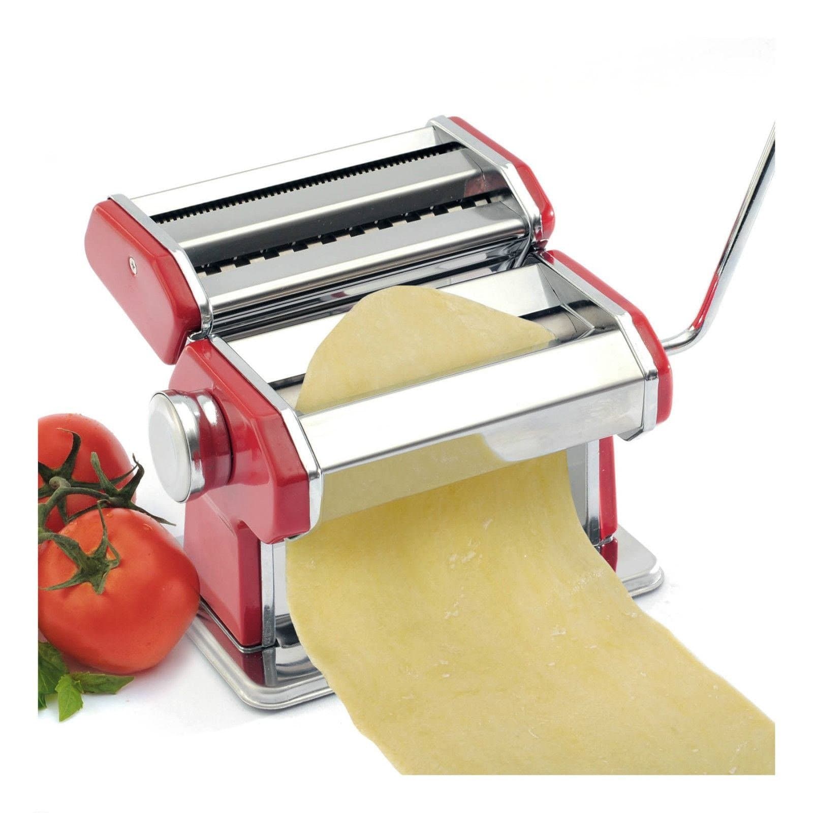 Norpro Red Deluxe Pasta Machine Noodle Maker w/ Clamp 9 Thickness Settings