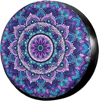 Foruidea Bohemian Style Mandala Print Spare Tire Cover Dust-Proof Wheel Tire Cover Fit Trailer, RV, SUV and Many Vehicle 17 Inch