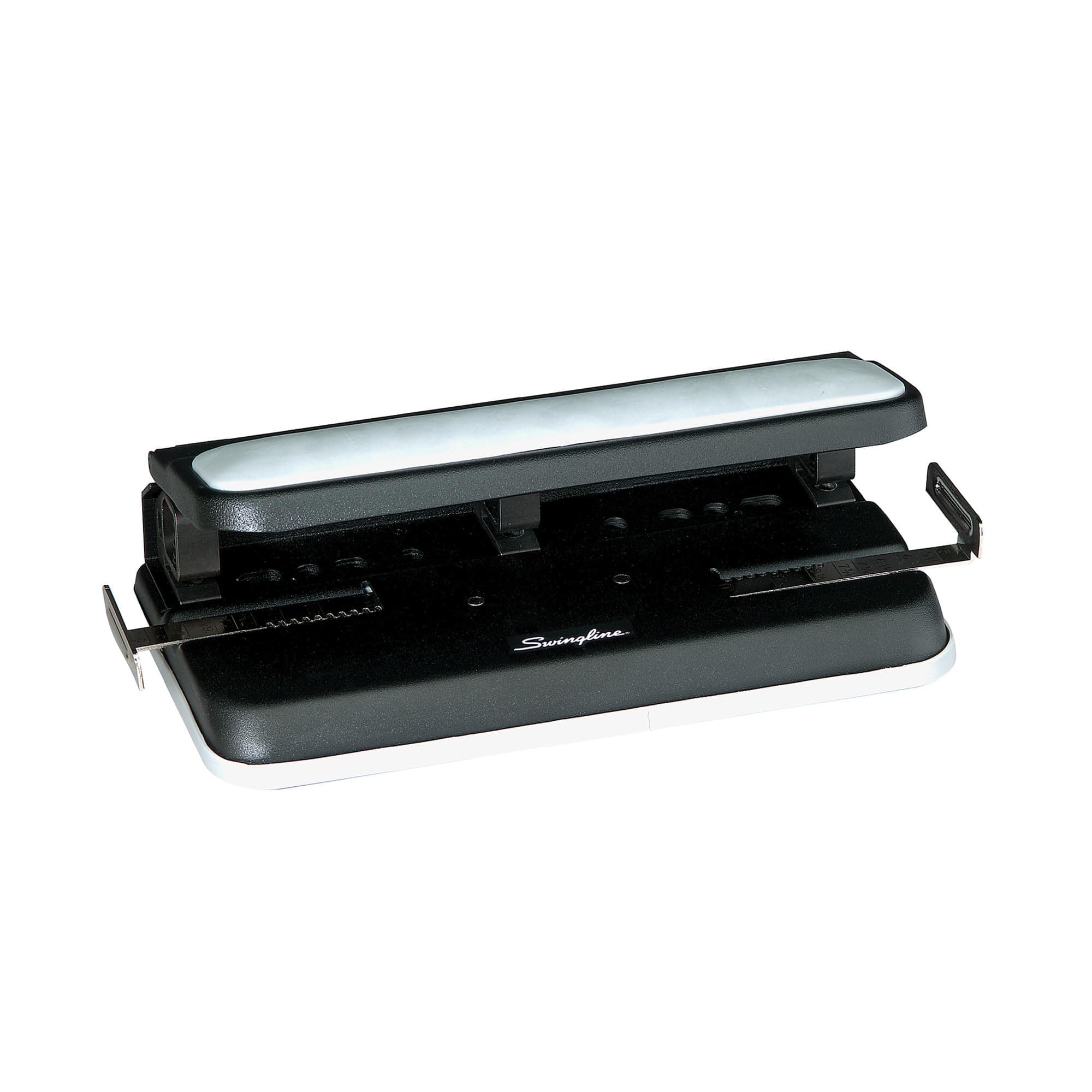 2-7 Hole Punch, Adjustable, Heavy Duty Hole Puncher, Easy Touch, 32 Sheet Punch Capacity, Black/Gray (74300)