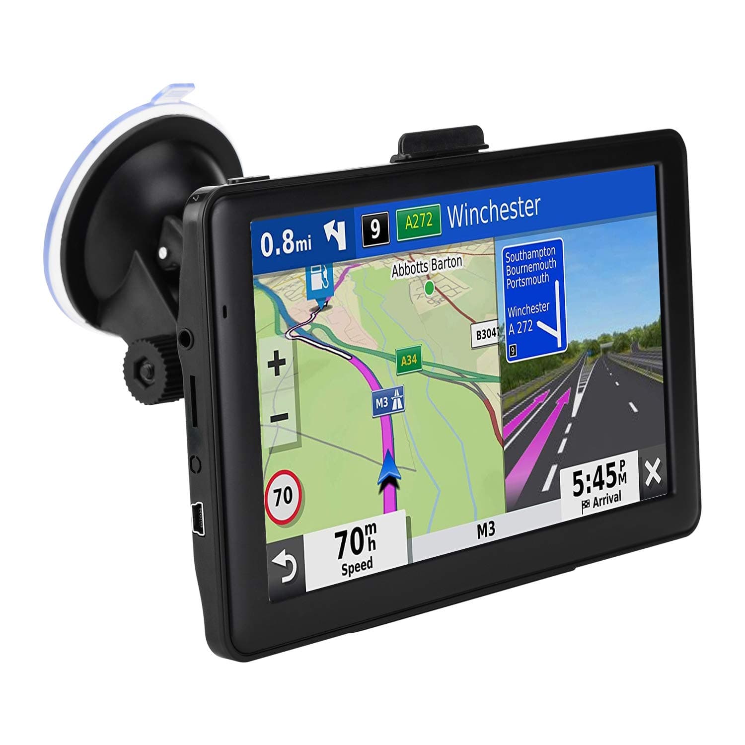 GPS Navigation for Car, 7 Inch 8GB HD Touch Screen Built-in 256MB GPS Navigation System Spoken Turn-by-Turn Directions for Car Vehicle GPS Navigator with Lifetime Map Update (US)