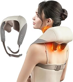 SORELAX Mini Shiatsu Neck Massager, Shoulder & Neck Massager with Heat for Pain Relief, Deep Tissue, Kneading Massage, Perfect Gifts for Men, Women, Dad, Mom